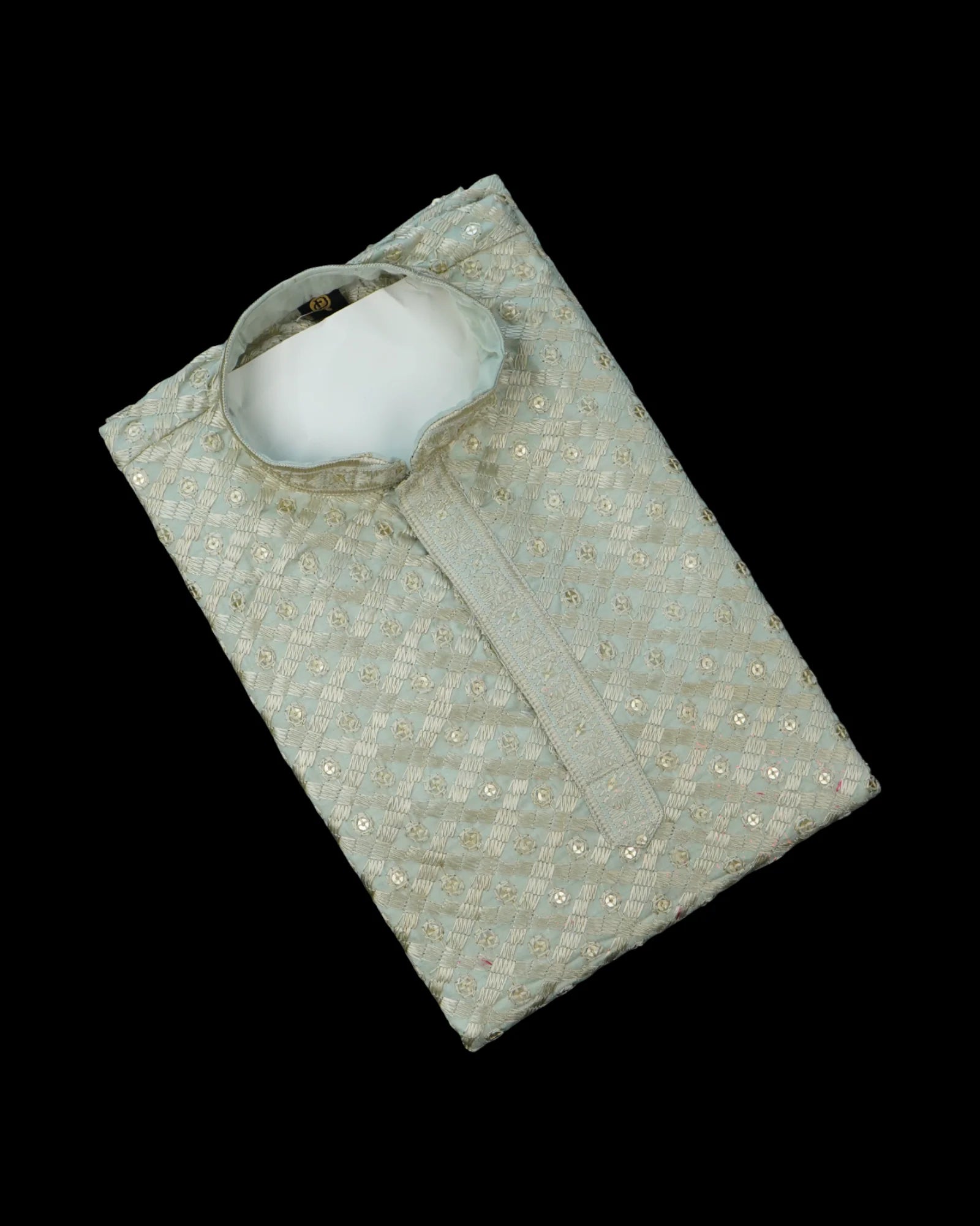 Soft Silk Sequins Embroidered Kurta Pajama