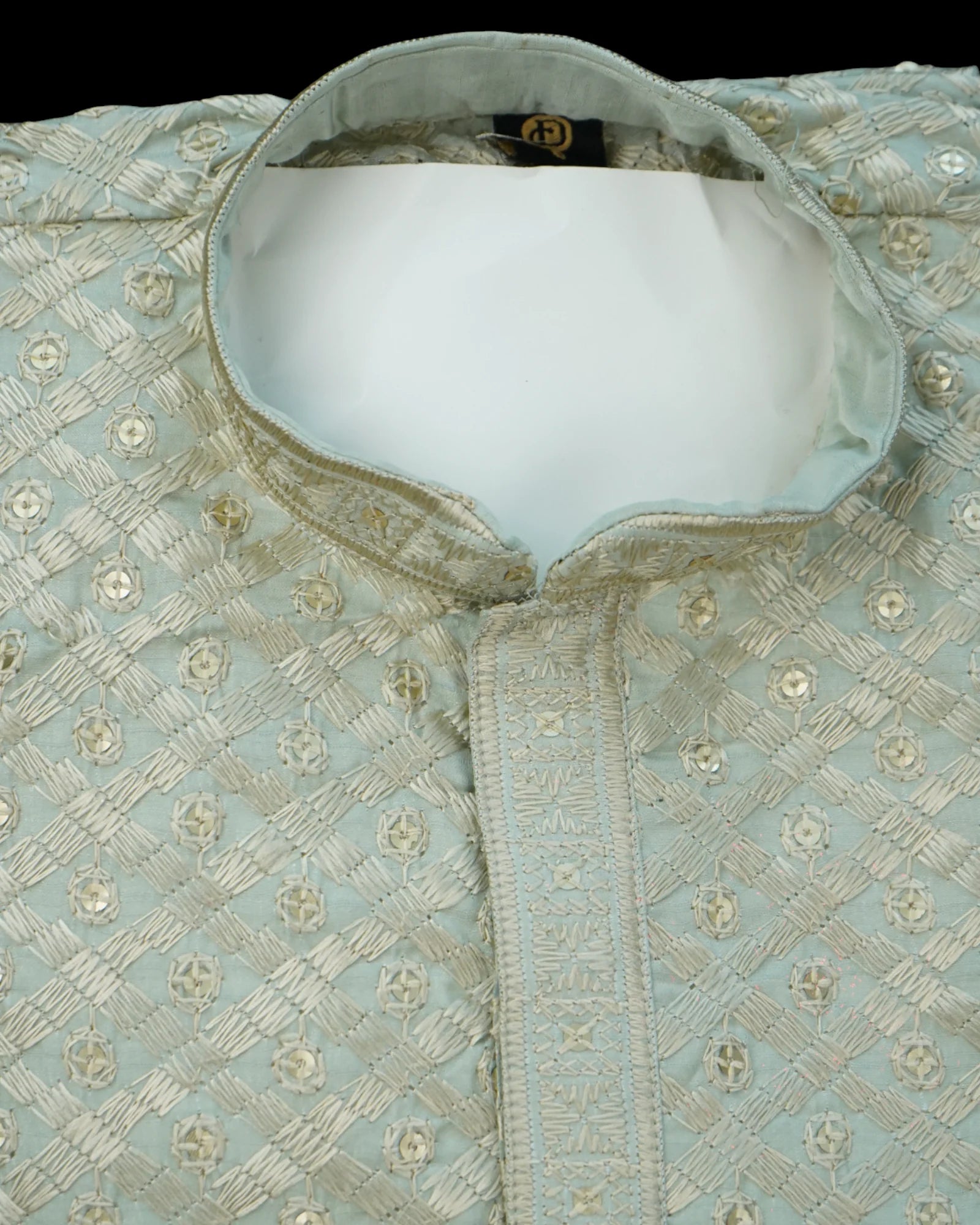 Soft Silk Sequins Embroidered Kurta Pajama