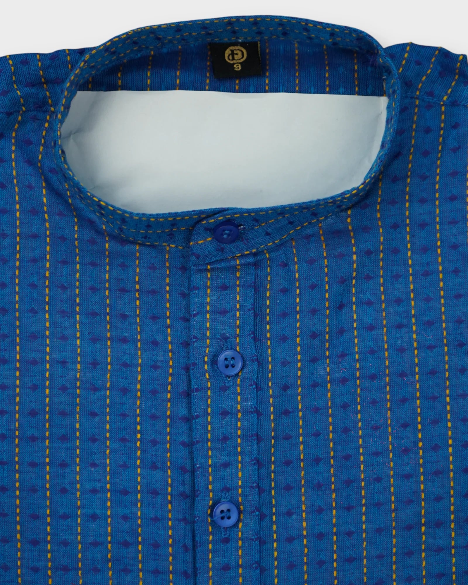 Blue Cotton Embroidered Kurta Pajama Set