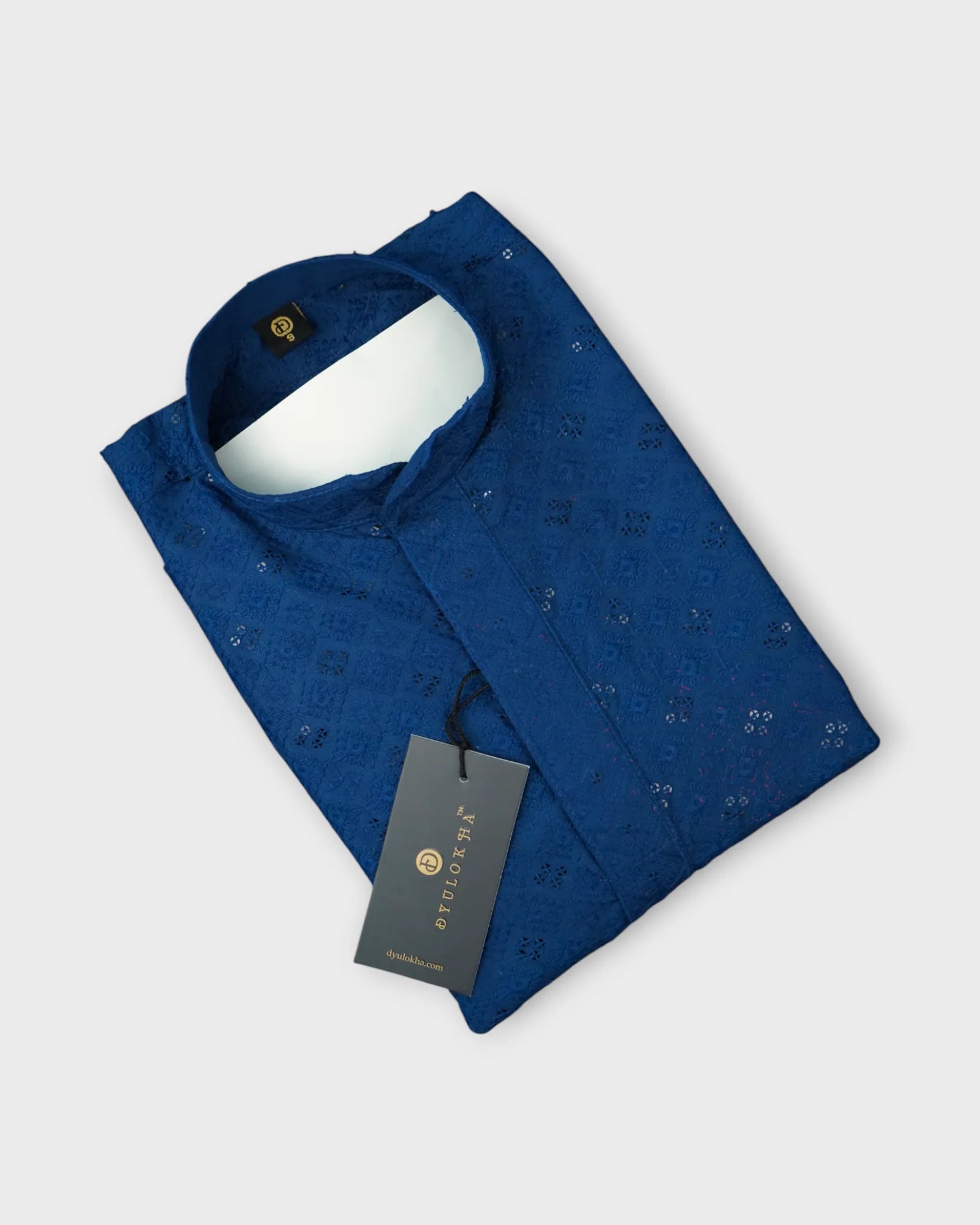 Cotton Blend Sequins Embroidered Kurta Pajama