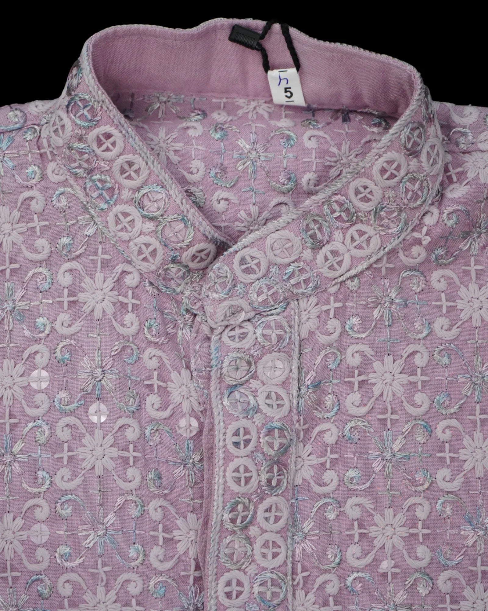 Cotton Blend Sequined Embroidered Kurta Pajama Set