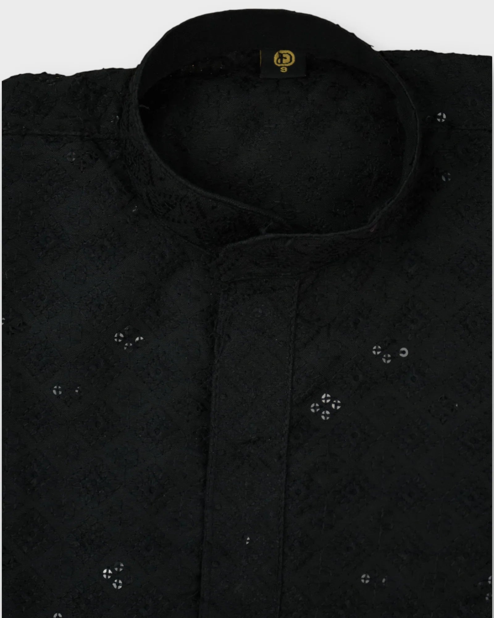 Cotton Blend Sequins Embroidered Kurta Pajama