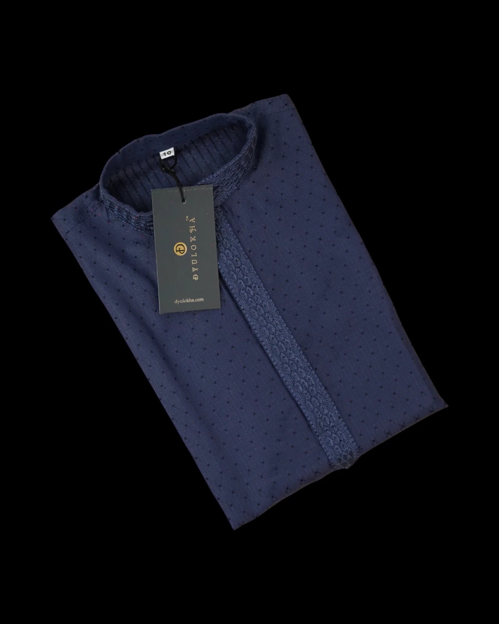 Textured Cotton Embroidered Kurta Pajama Set