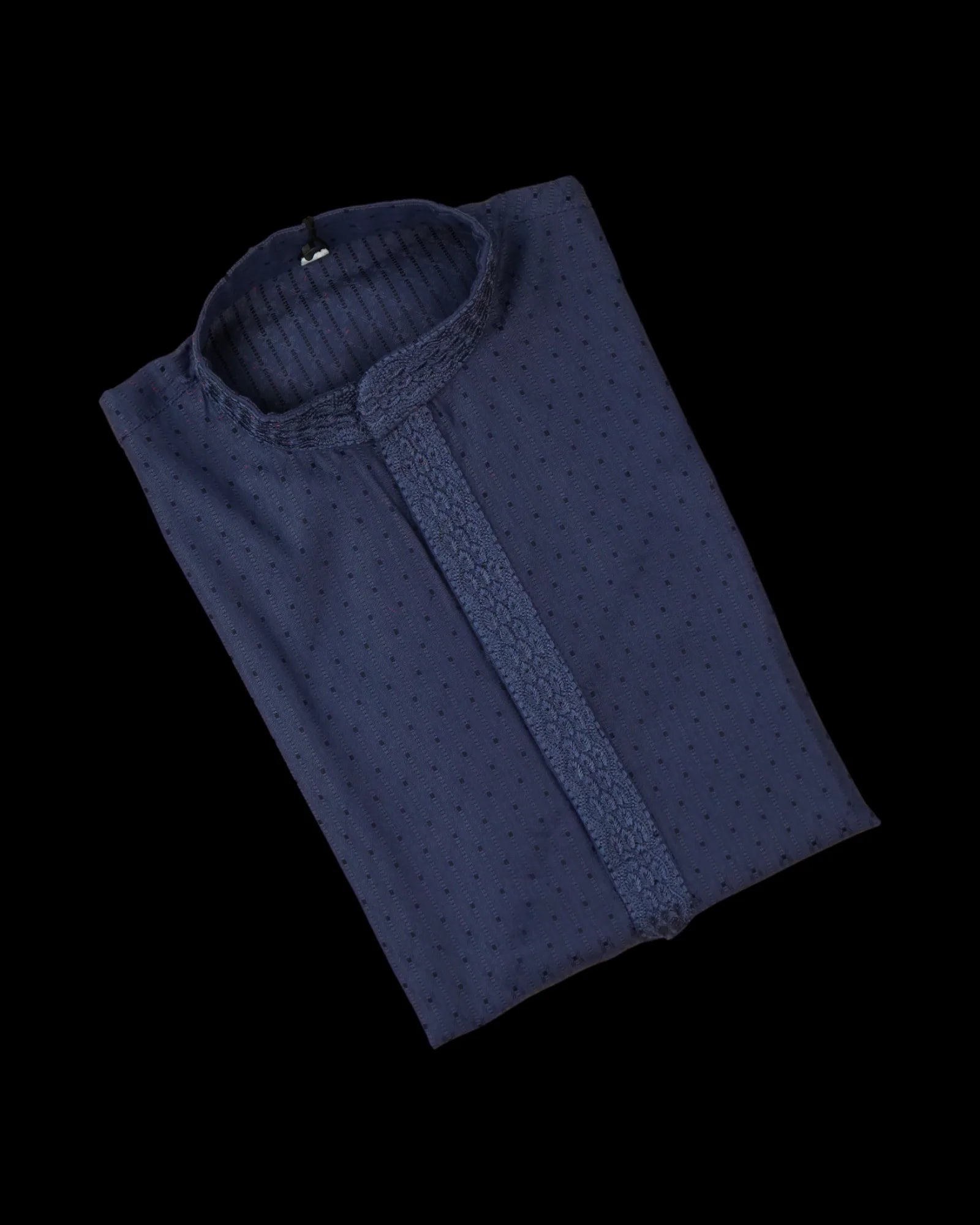 Textured Cotton Embroidered Kurta Pajama Set