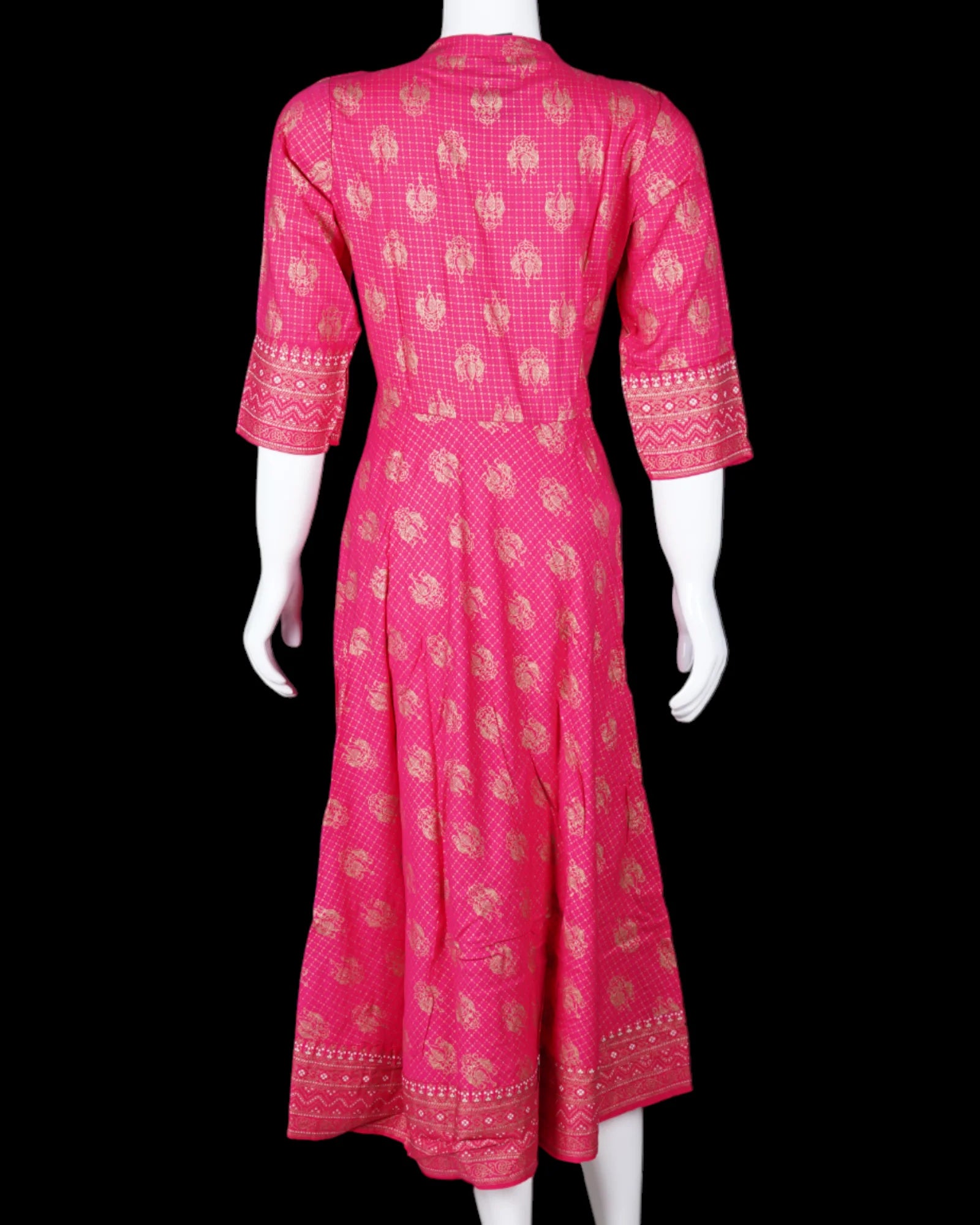 Pink Cotton Ethnic Gown With Stylish Design