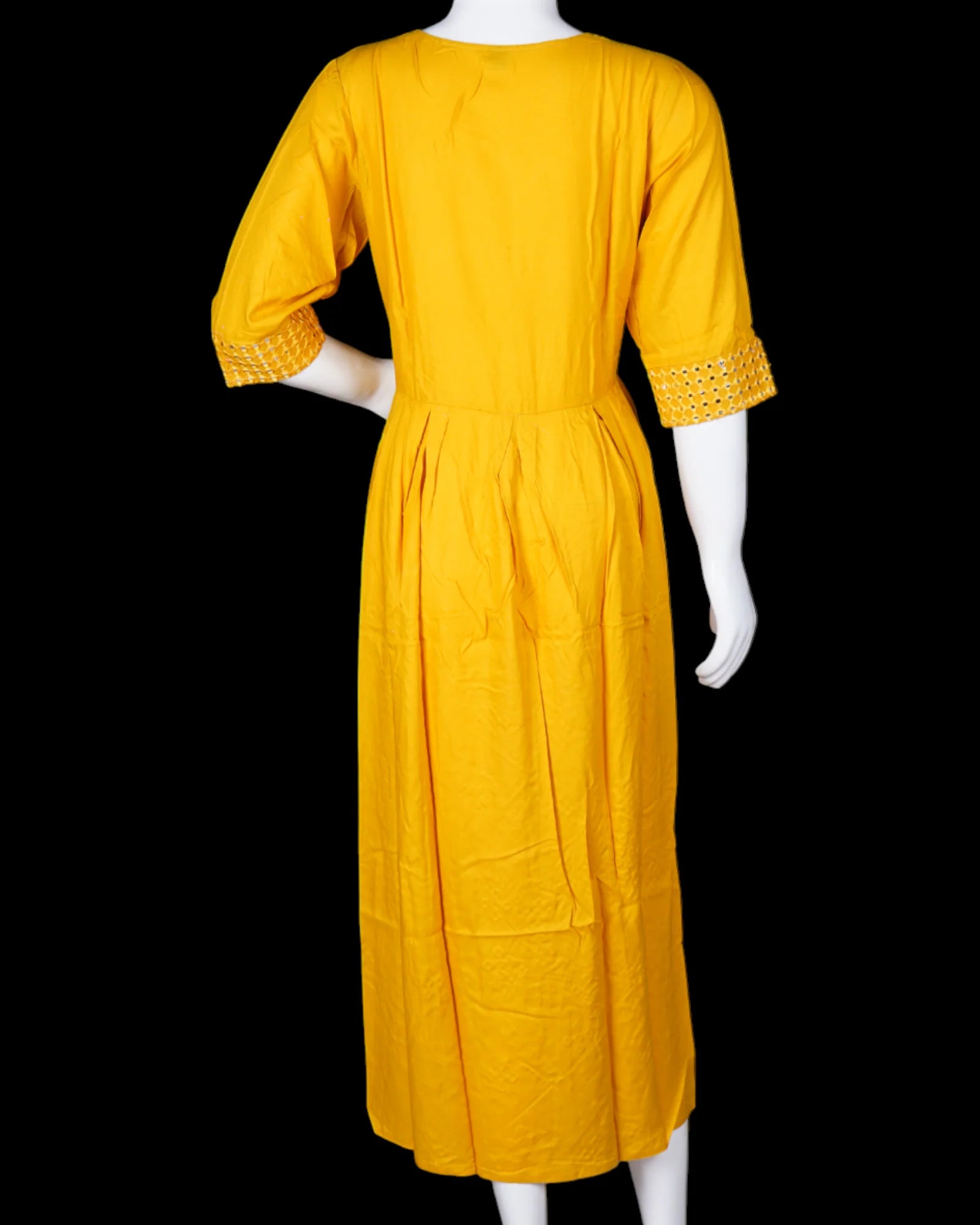 Yellow Cotton Gown For Women