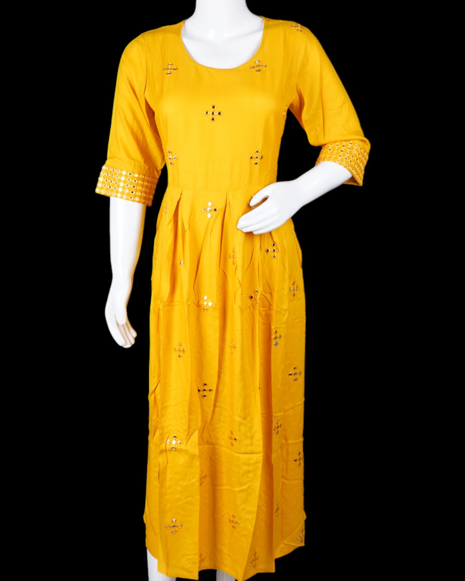 Yellow Cotton Gown For Women