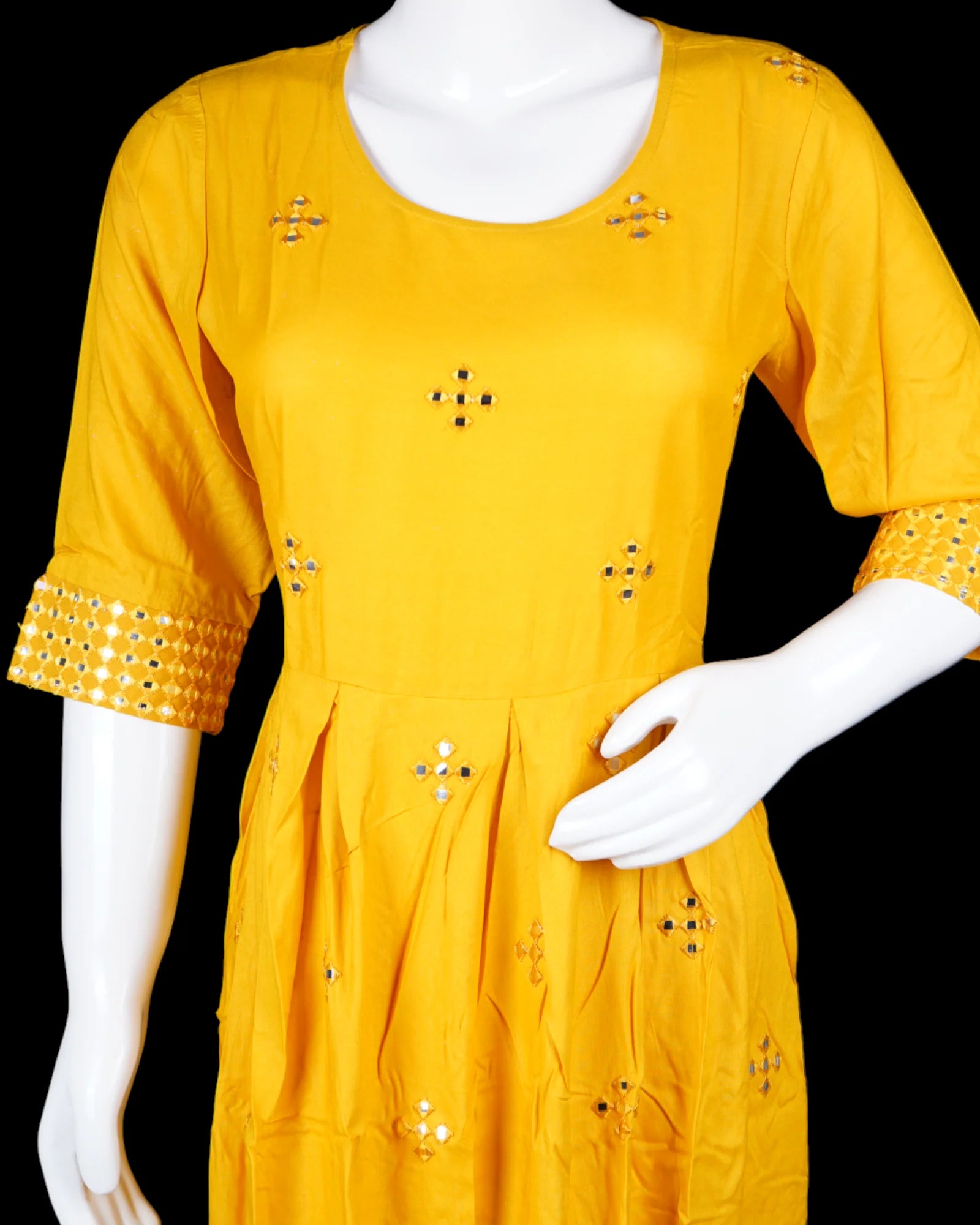 Yellow Cotton Gown For Women
