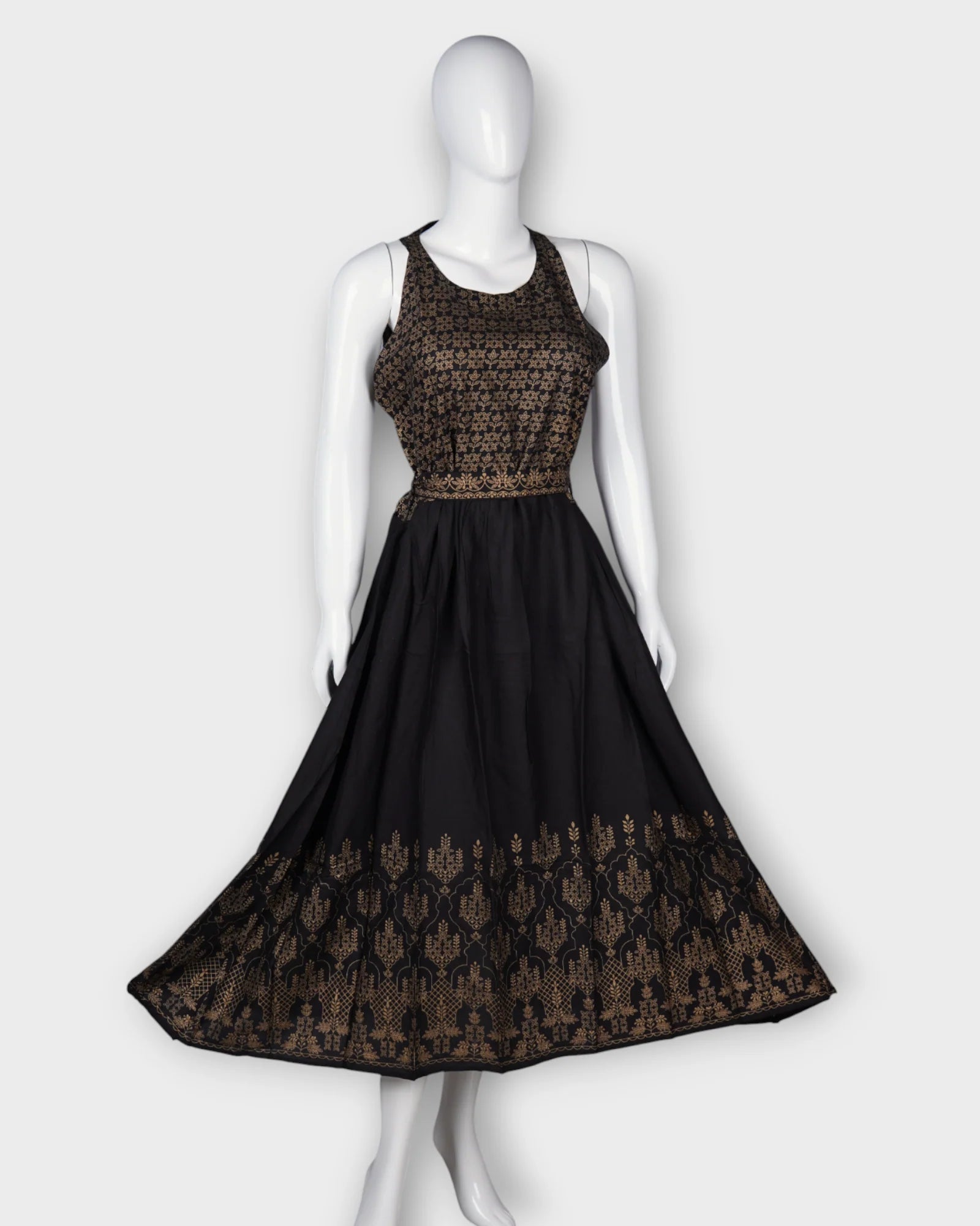 Sleeveless Cotton Cocktail Gown