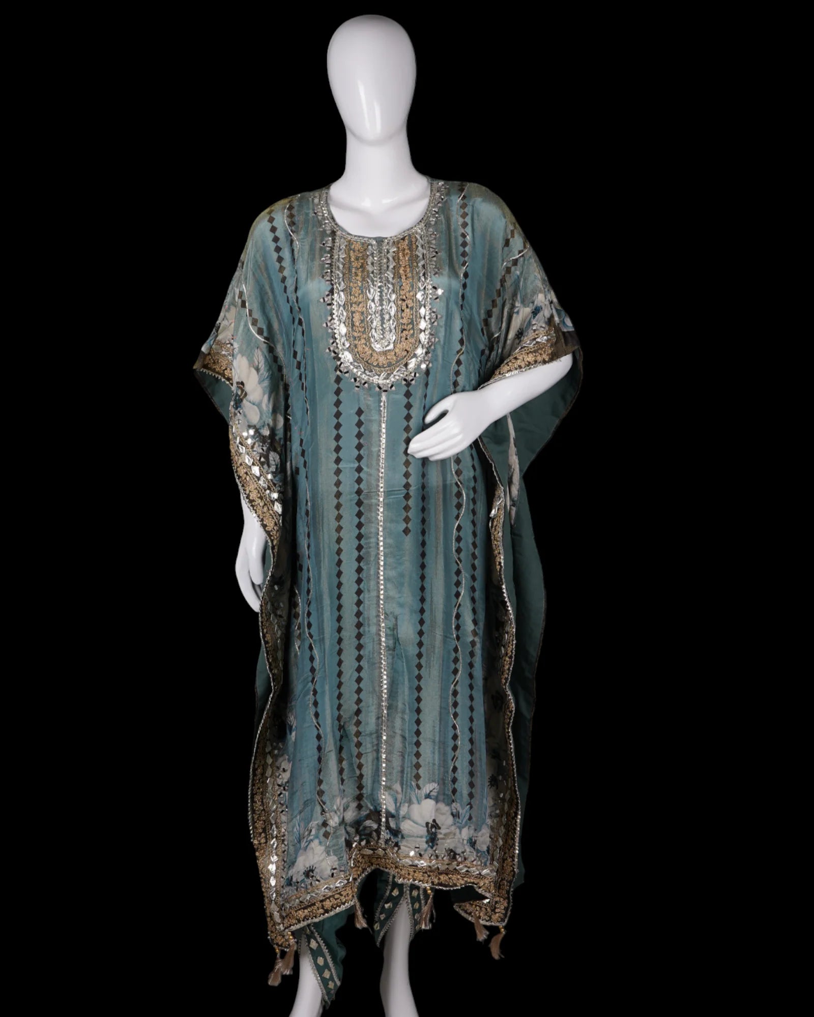 Gold Kaftan with Intricate Embroidery