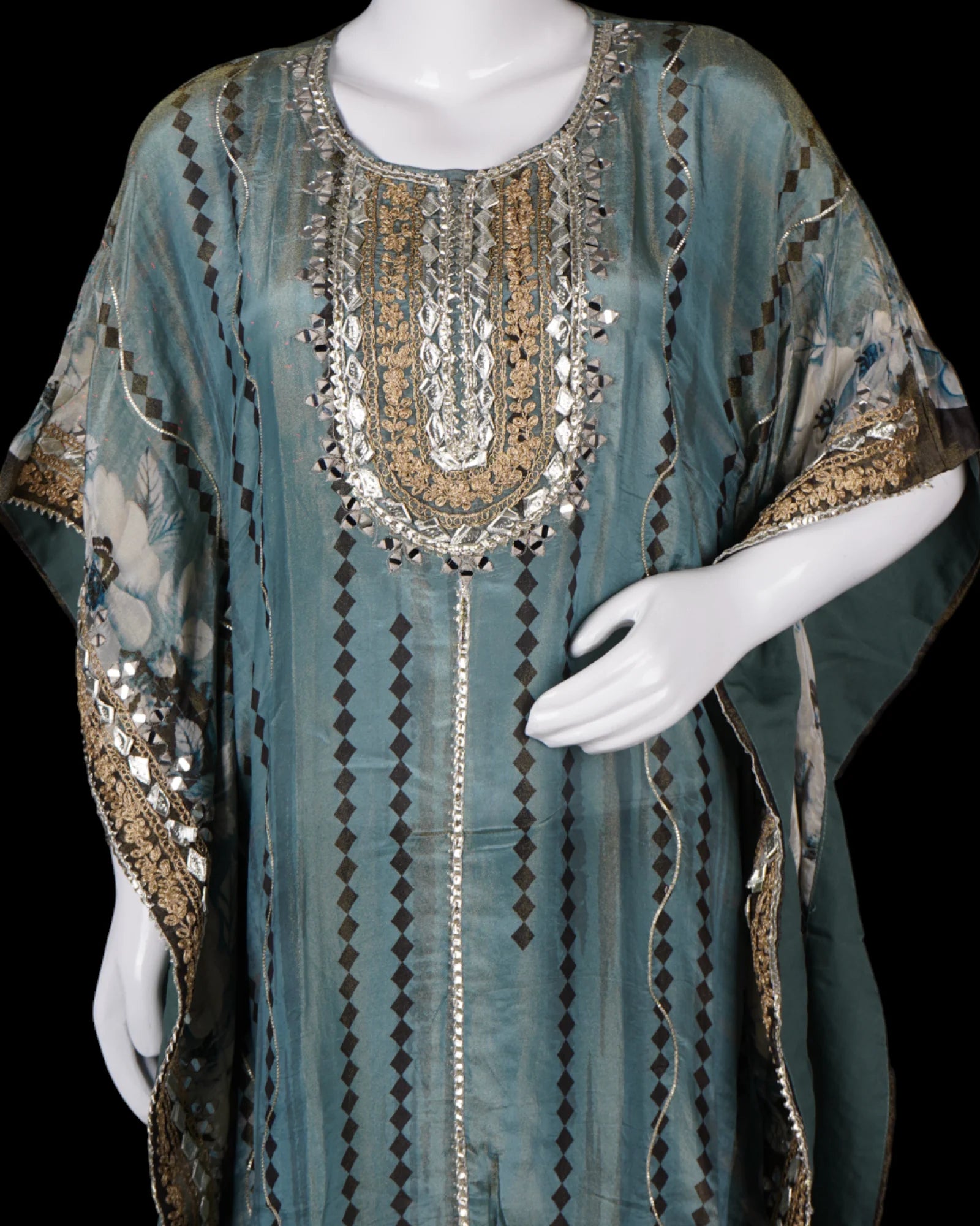 Gold Kaftan with Intricate Embroidery