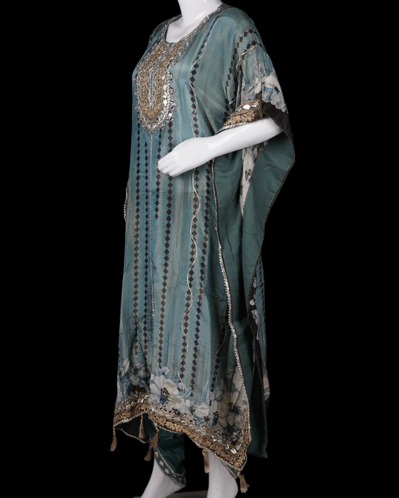 Gold Kaftan with Intricate Embroidery