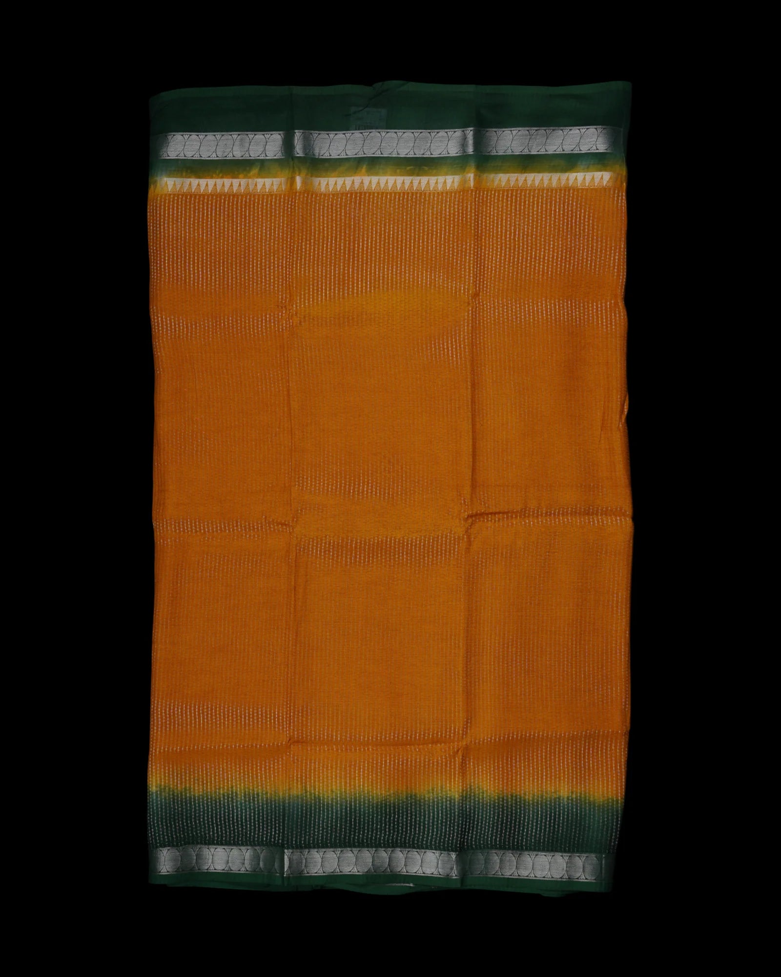 Yellow Mangalgiri Silk Saree With Silver Zari