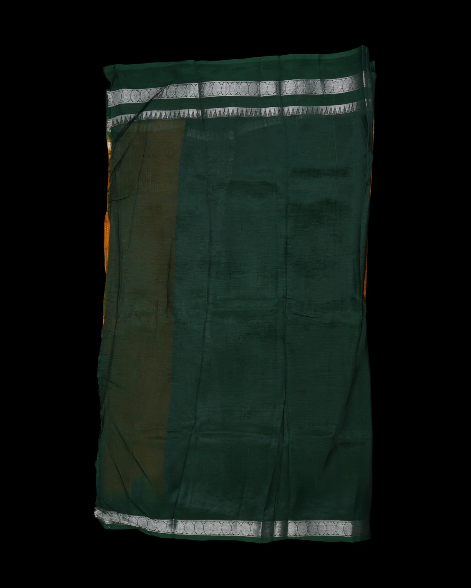 Yellow Mangalgiri Silk Saree With Silver Zari