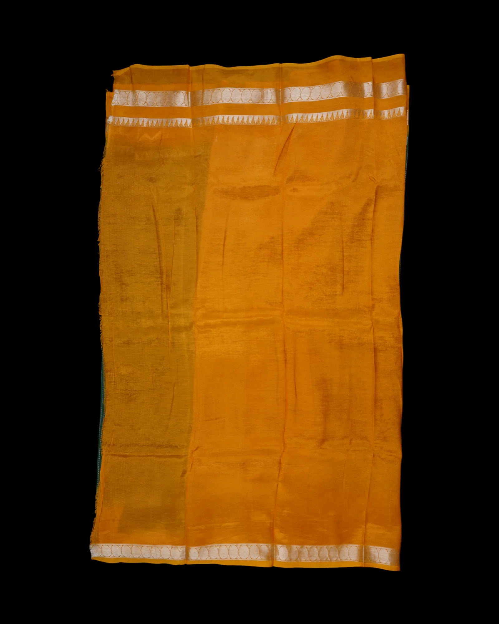 Green Mangalgiri Pattu Silk Saree With Zari Drops