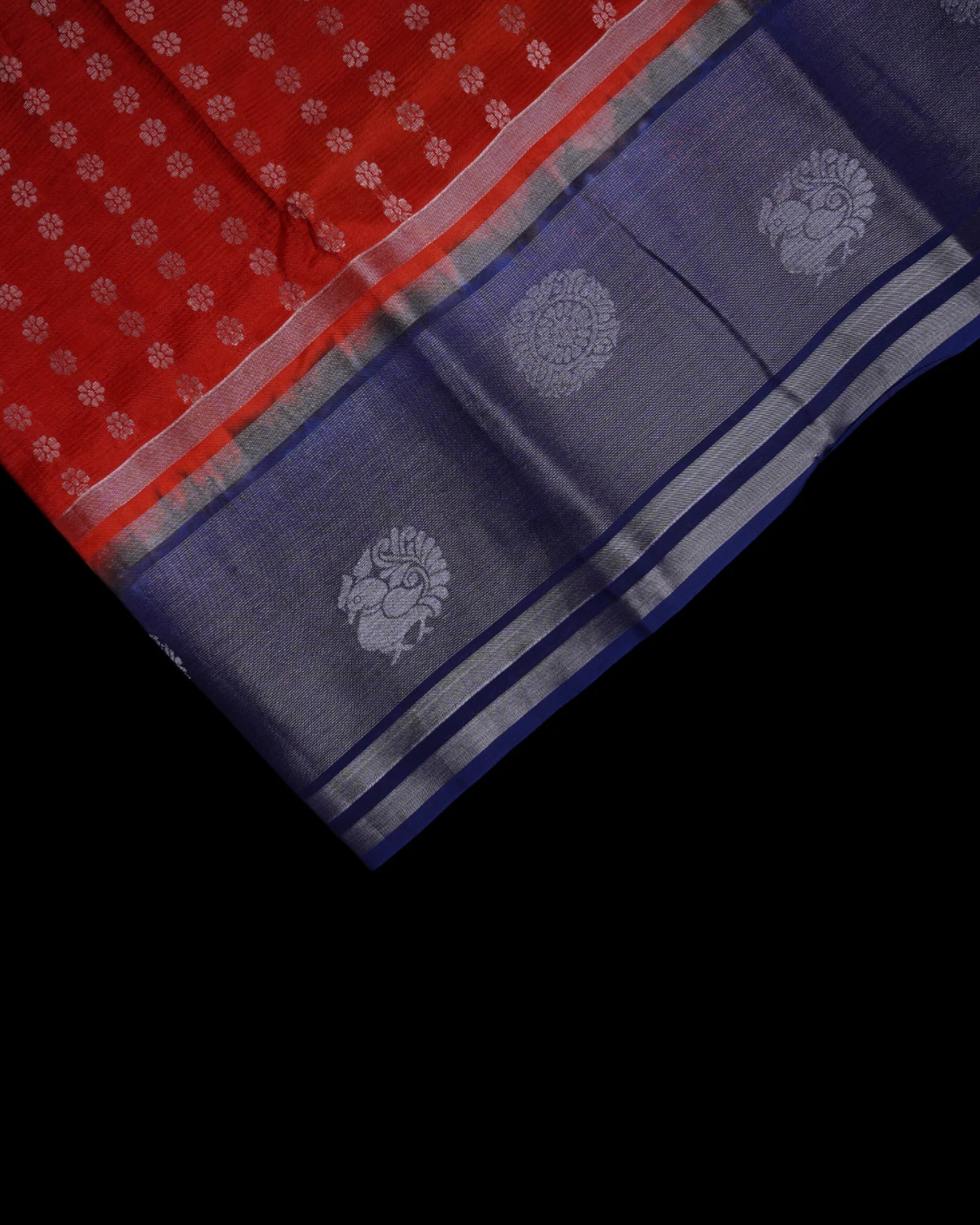 Red Mangalgiri Pure Pattu Silk Saree With Zari