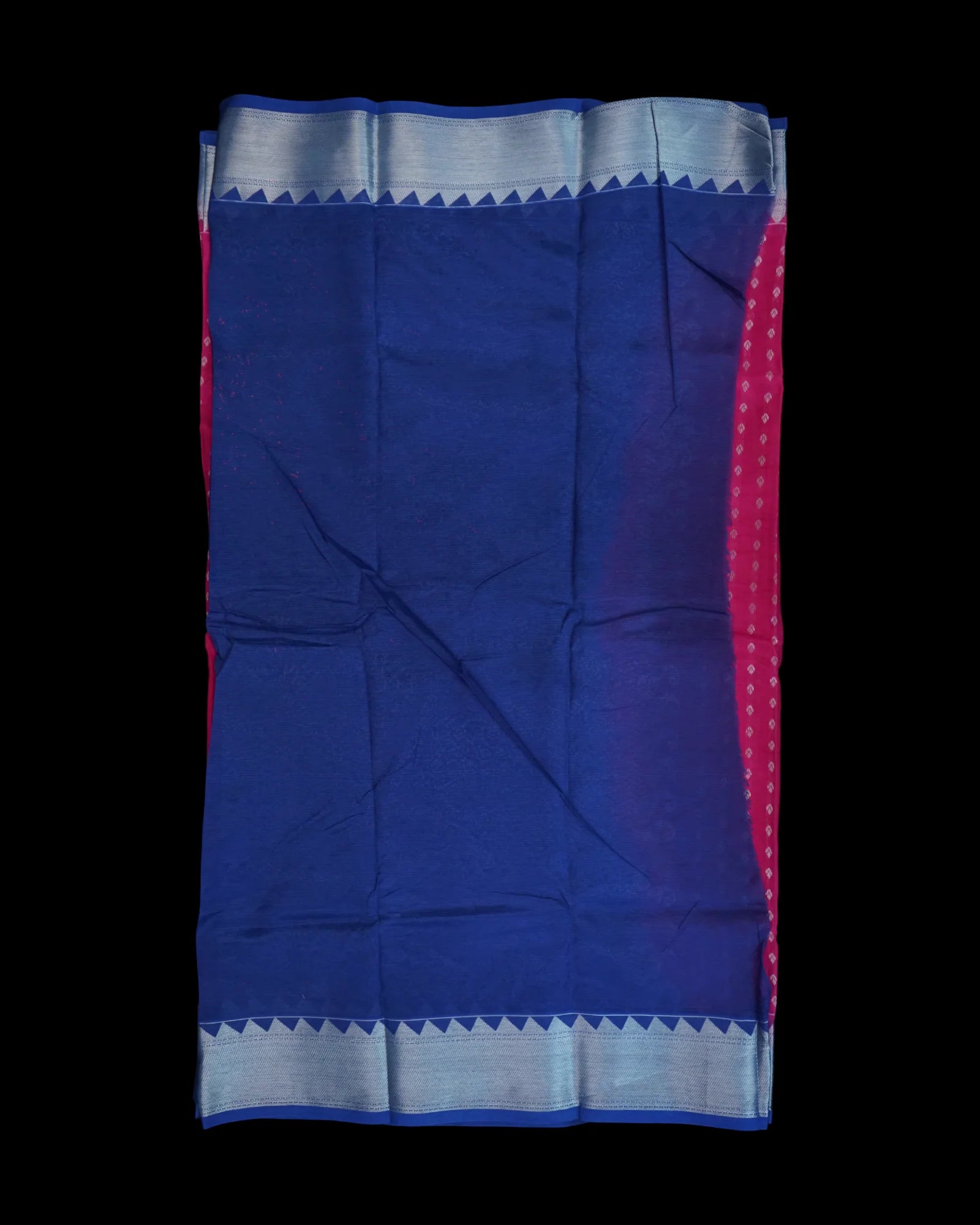 Rani Pink Mangalgiri Silk Saree With Silver Zari
