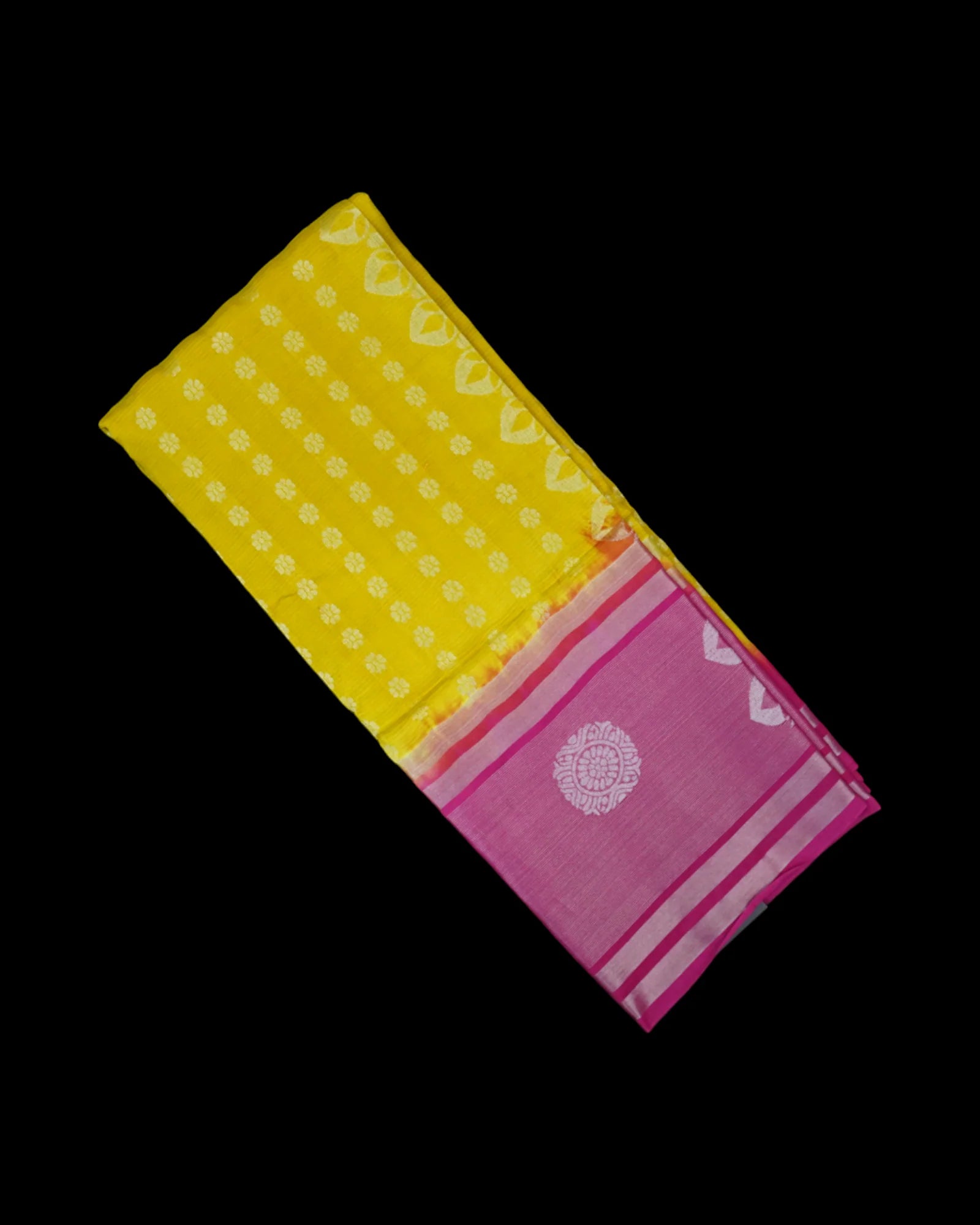 Mangalgiri Pattu Saree With Silver Floral Accents