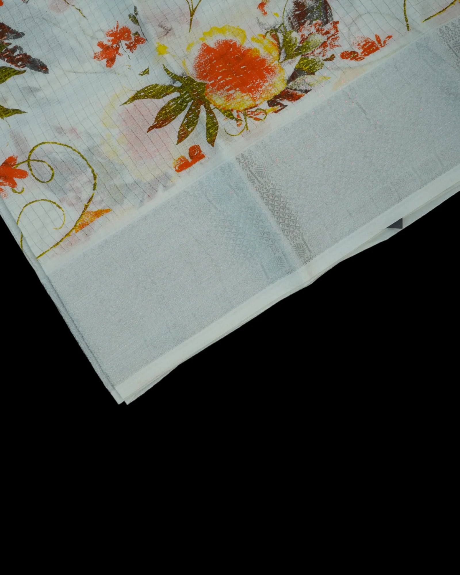 Off White Mangalgiri Pure Pattu Silk Saree