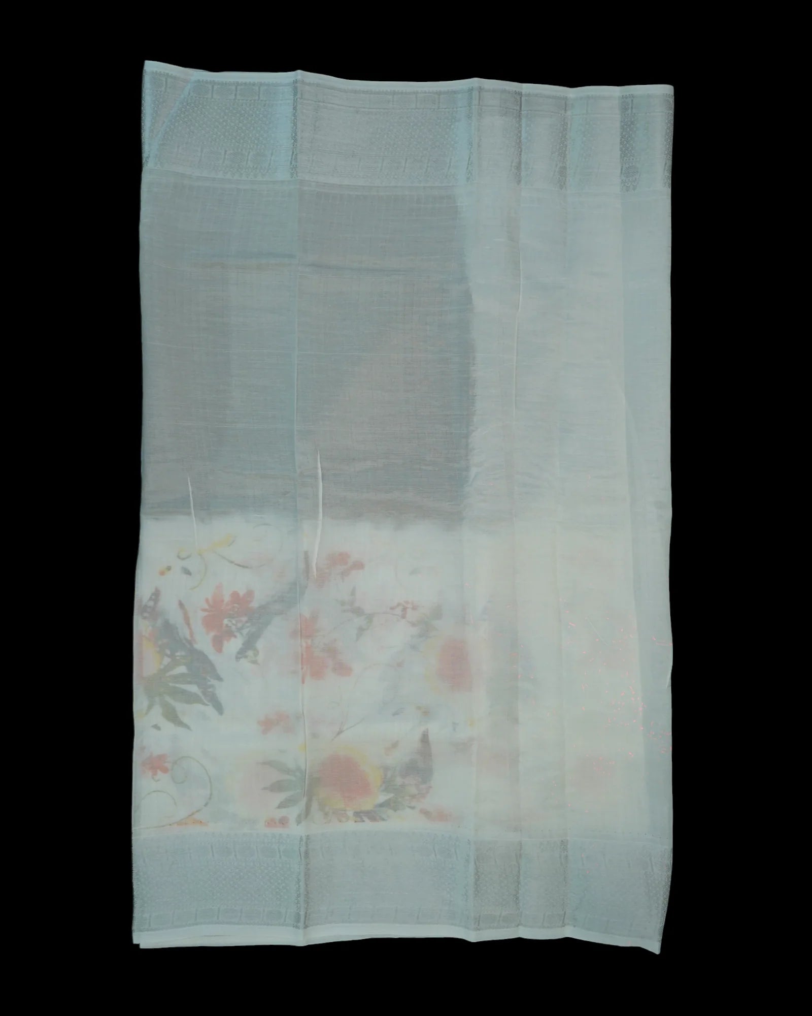 Off White Mangalgiri Pure Pattu Silk Saree