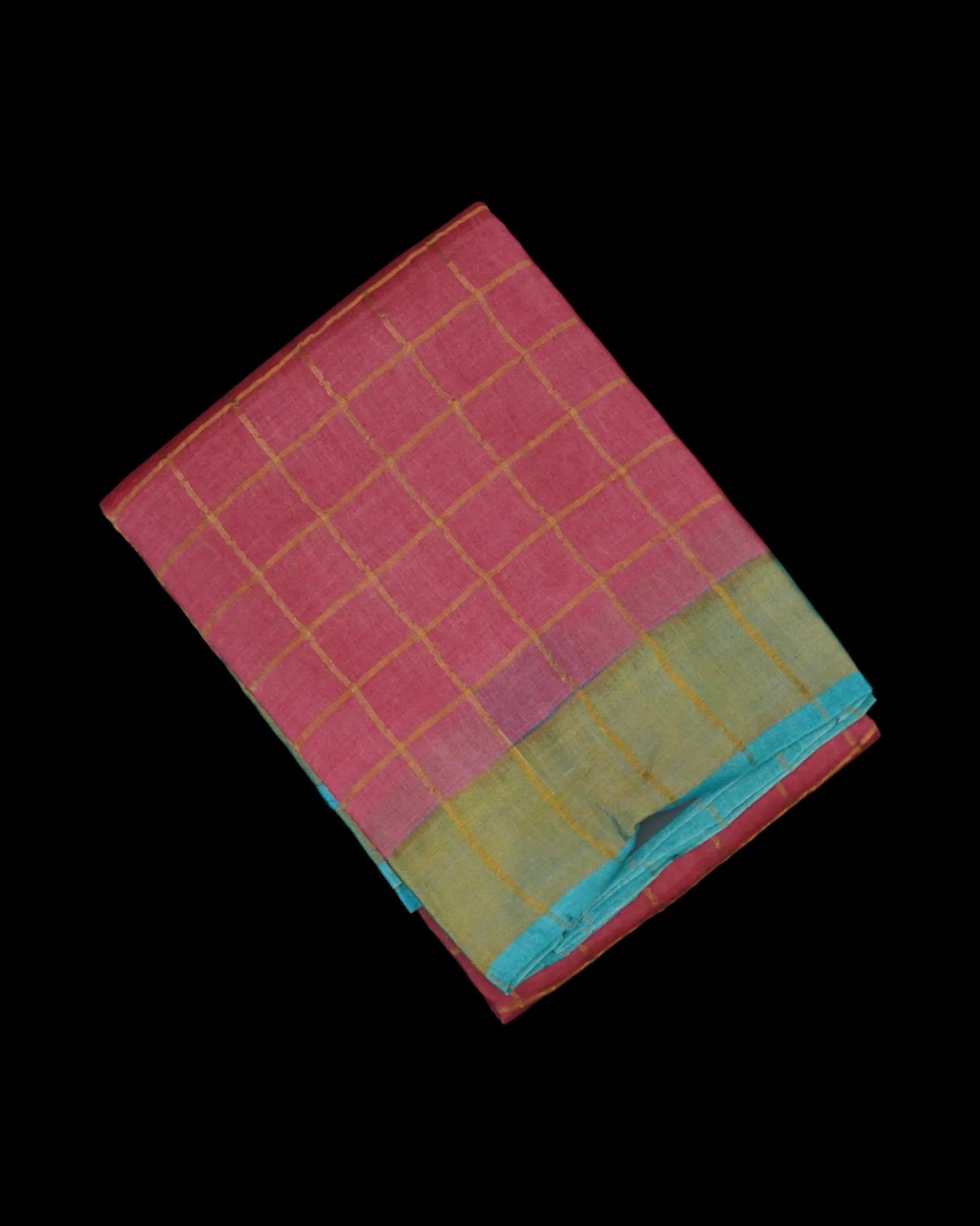 Pink Mangalgiri Silk Saree Gold Zari
