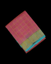 Pink Mangalgiri Silk Saree Gold Zari