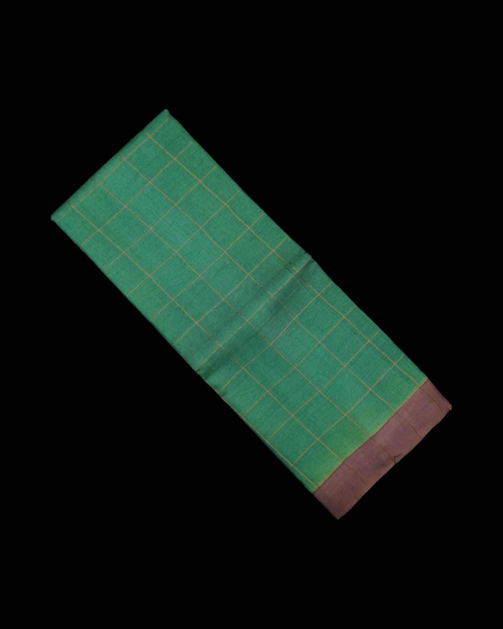 Green Mangalgiri Silk Saree Gold Zari Checks