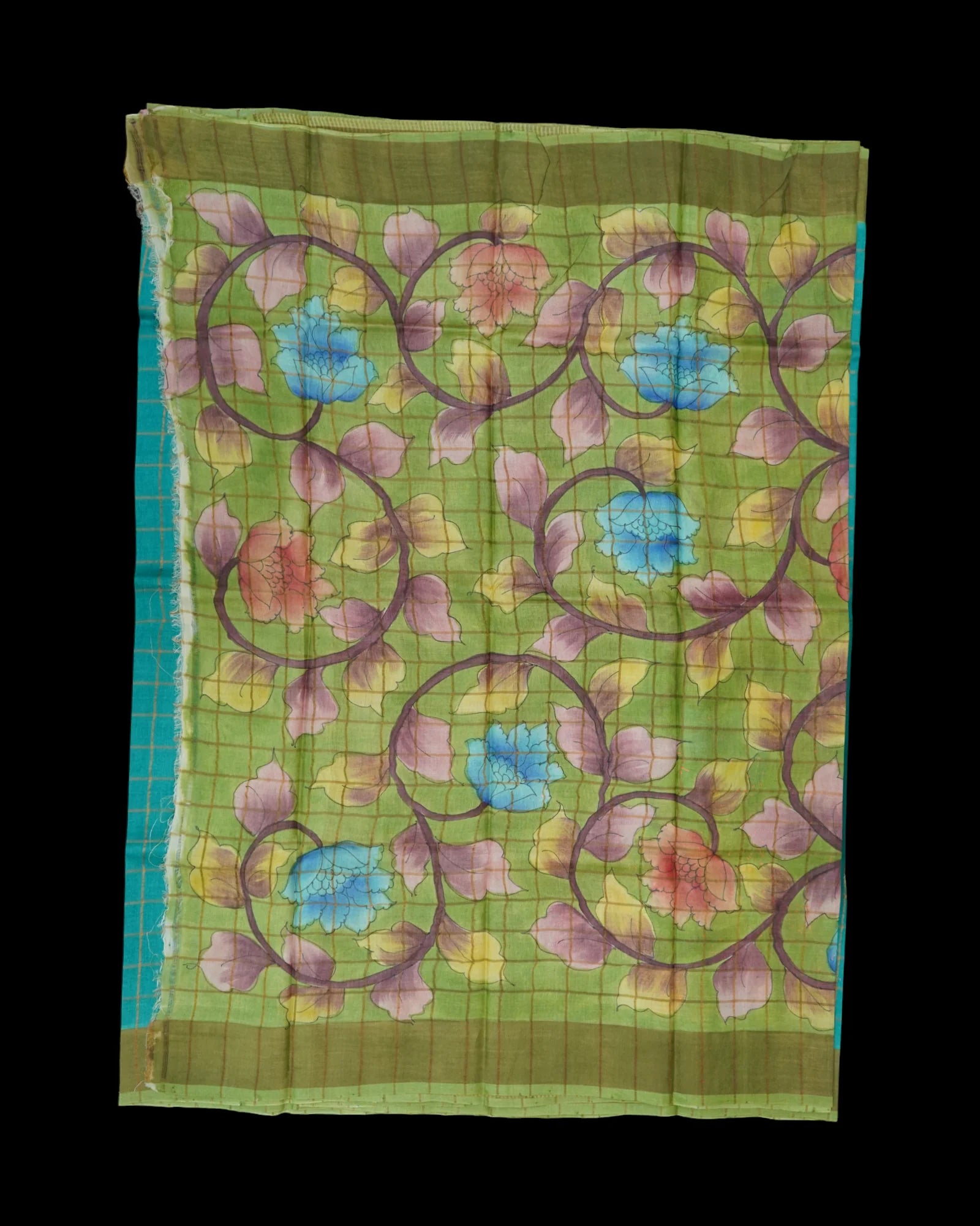 Rama Blue Mangalgiri Pure Silk Saree