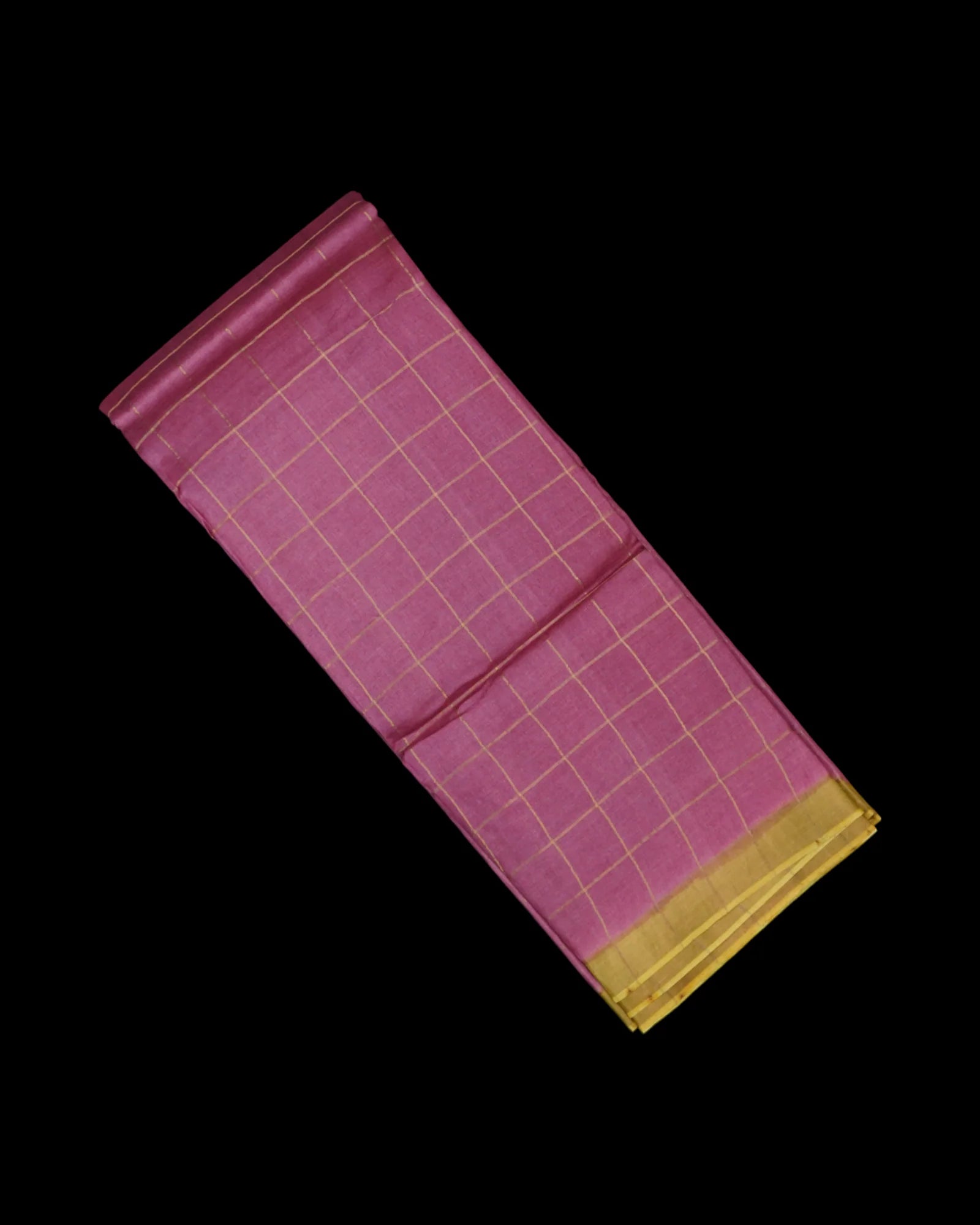 Pink Mangalgiri Silk Saree Gold Zari Accents