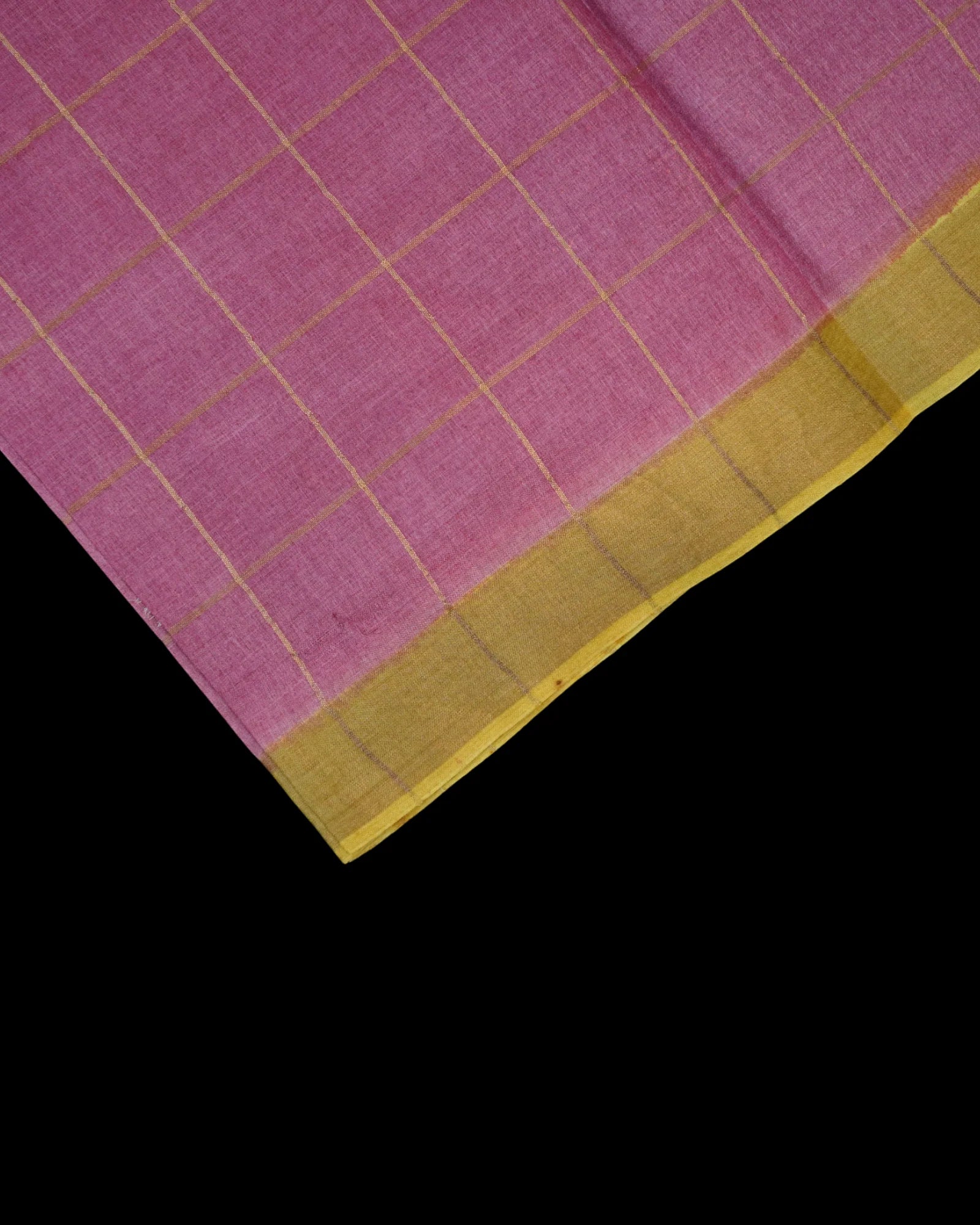 Pink Mangalgiri Silk Saree Gold Zari Accents
