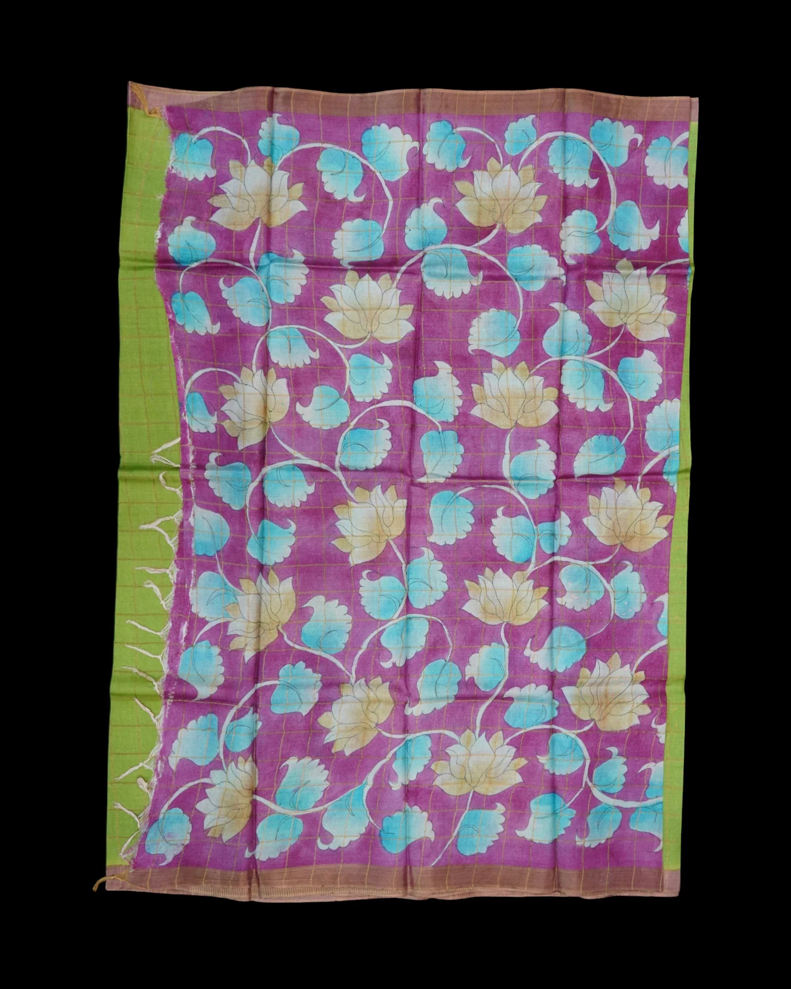 Mangalgiri Silk Zari Floral Motif Saree