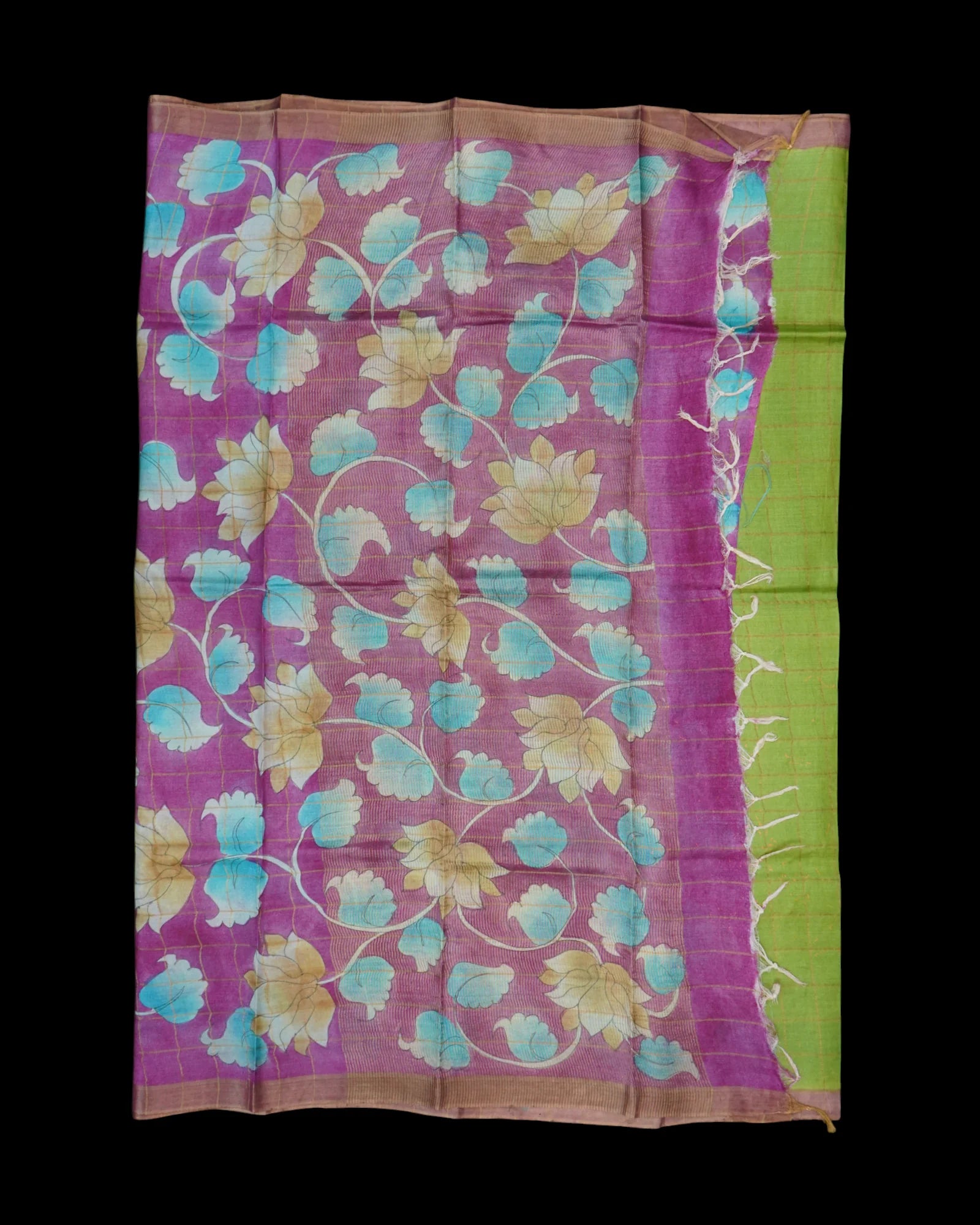 Mangalgiri Silk Zari Floral Motif Saree