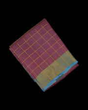 Floral Printed Dark Pink Mangalgiri Silk Saree