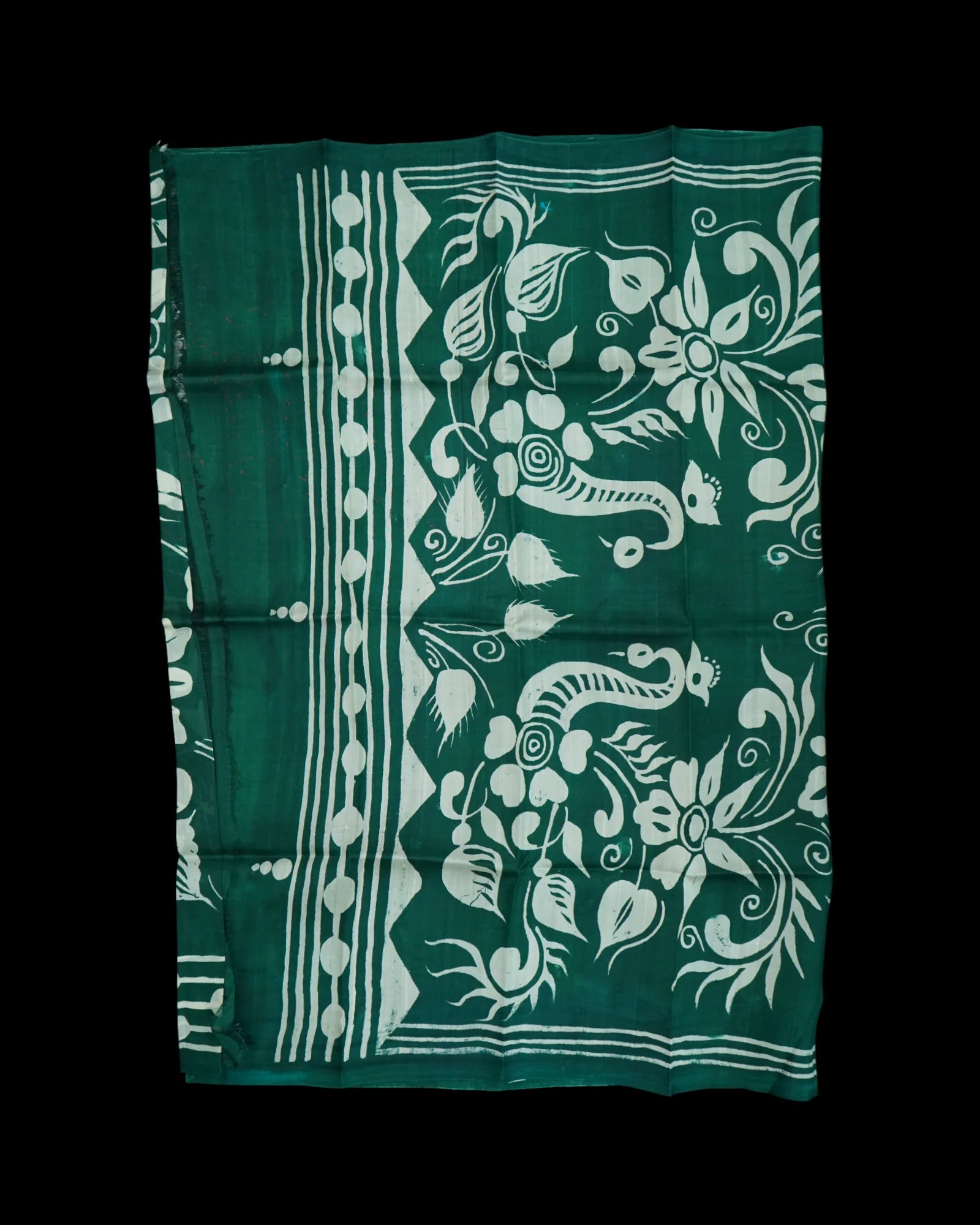 Vibrant Green Mangalgiri Tussar Silk Saree