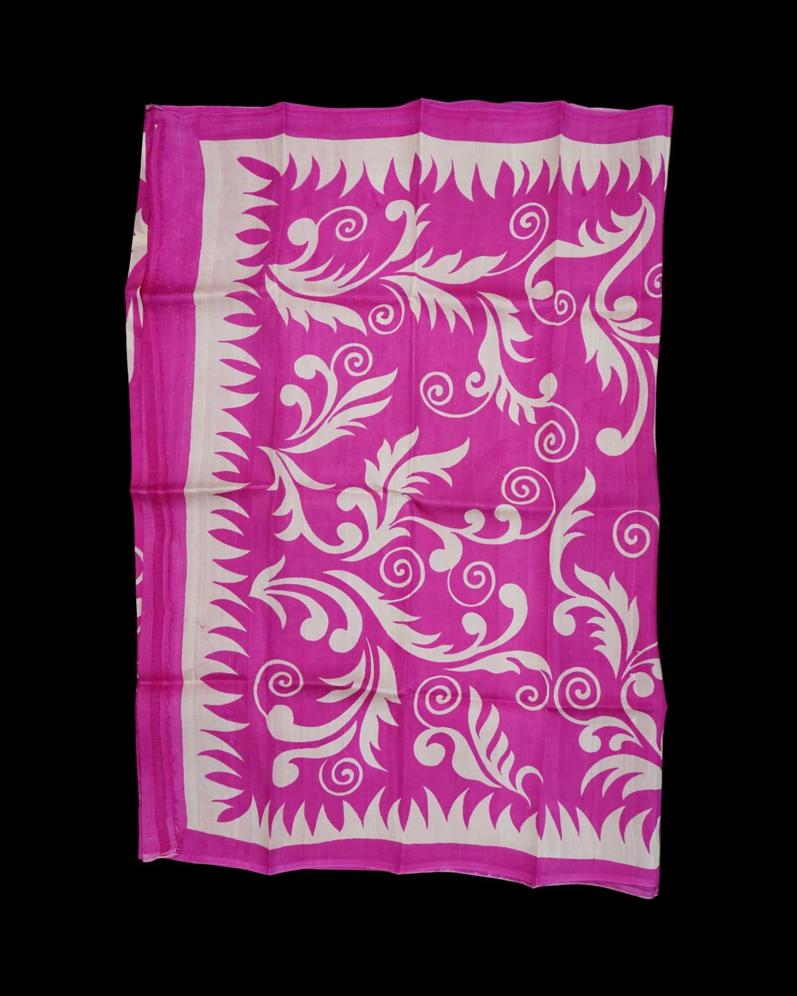 Pink Tussar Silk Mangalgiri Saree