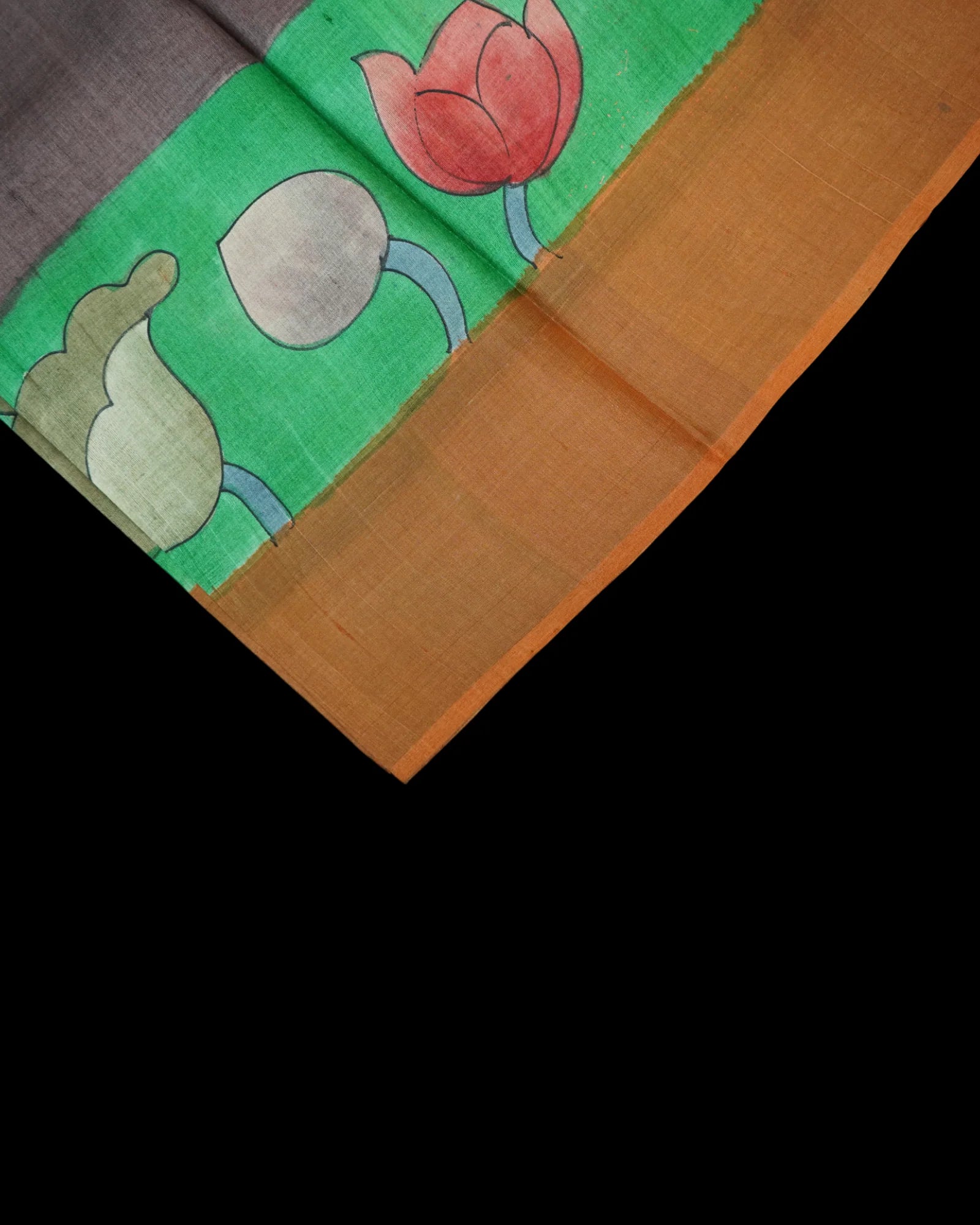 Vibrant Brown Mangalgiri Tussar Silk