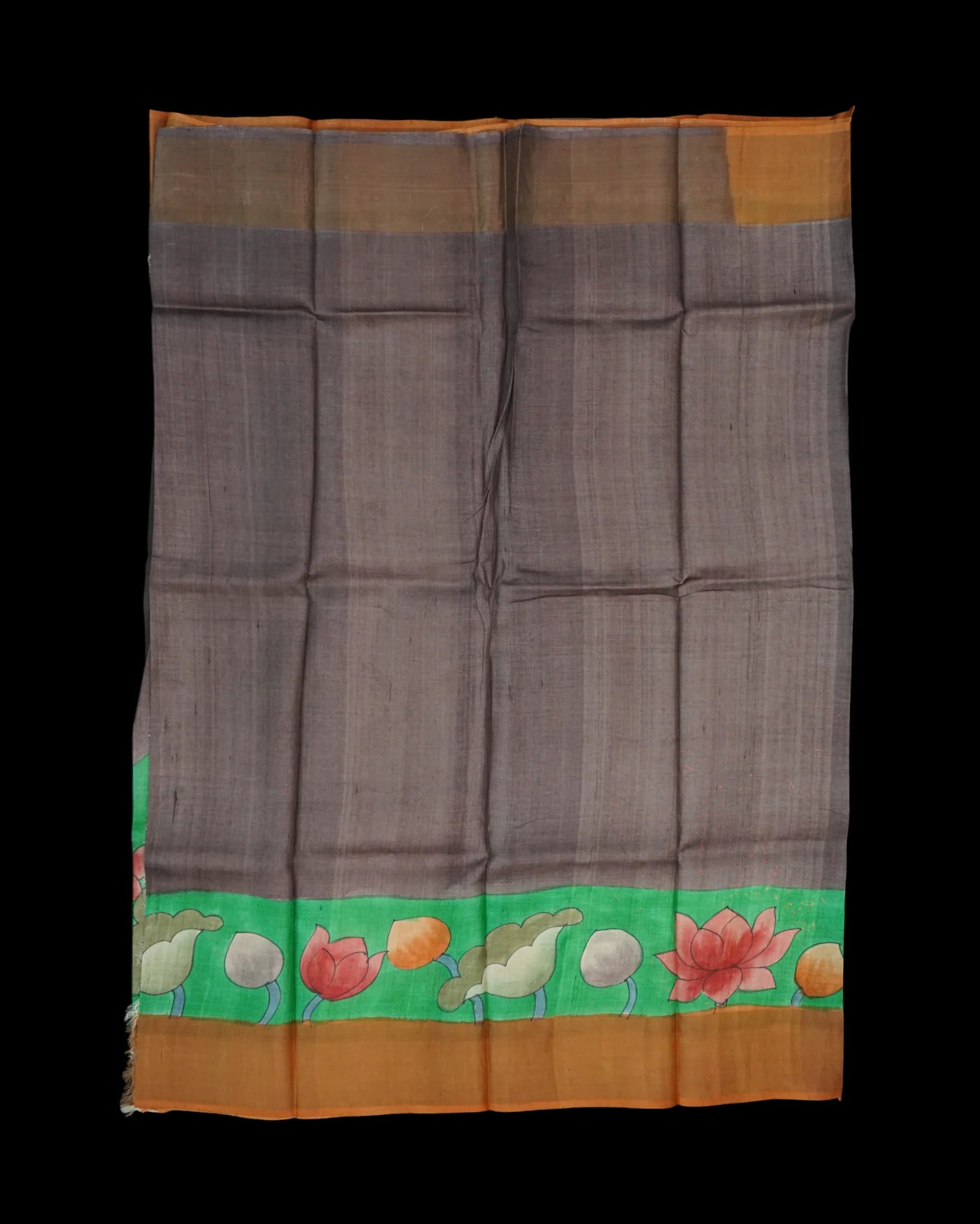 Vibrant Brown Mangalgiri Tussar Silk