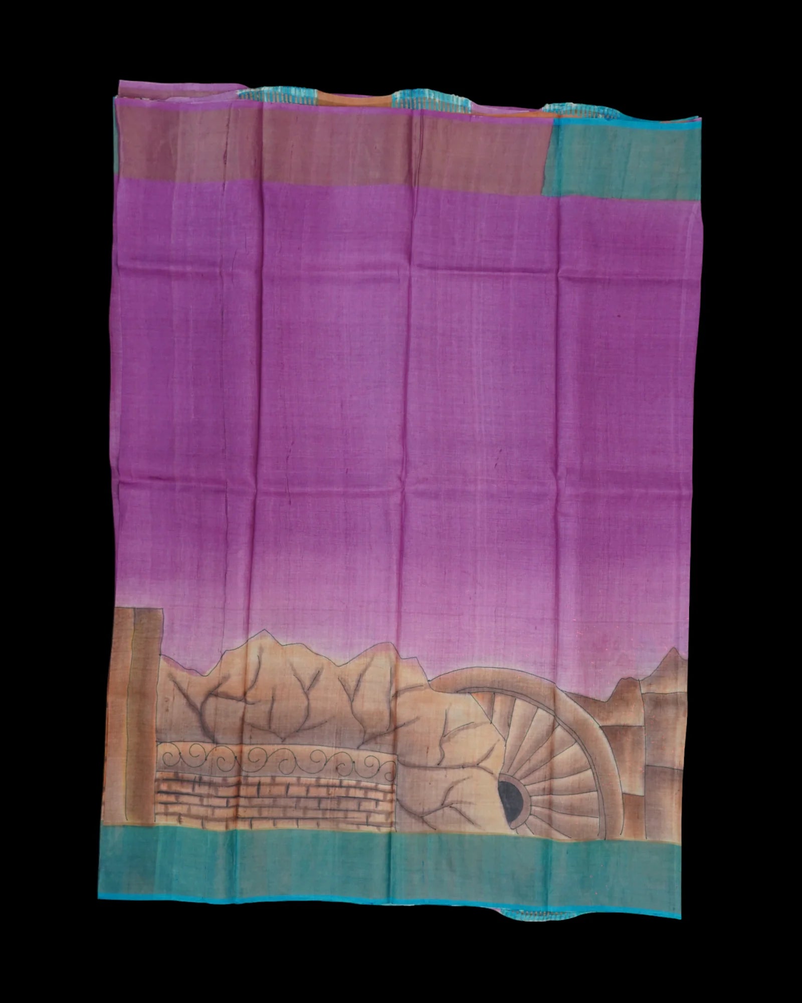Purple Mangalgiri Cotton Handwoven Saree