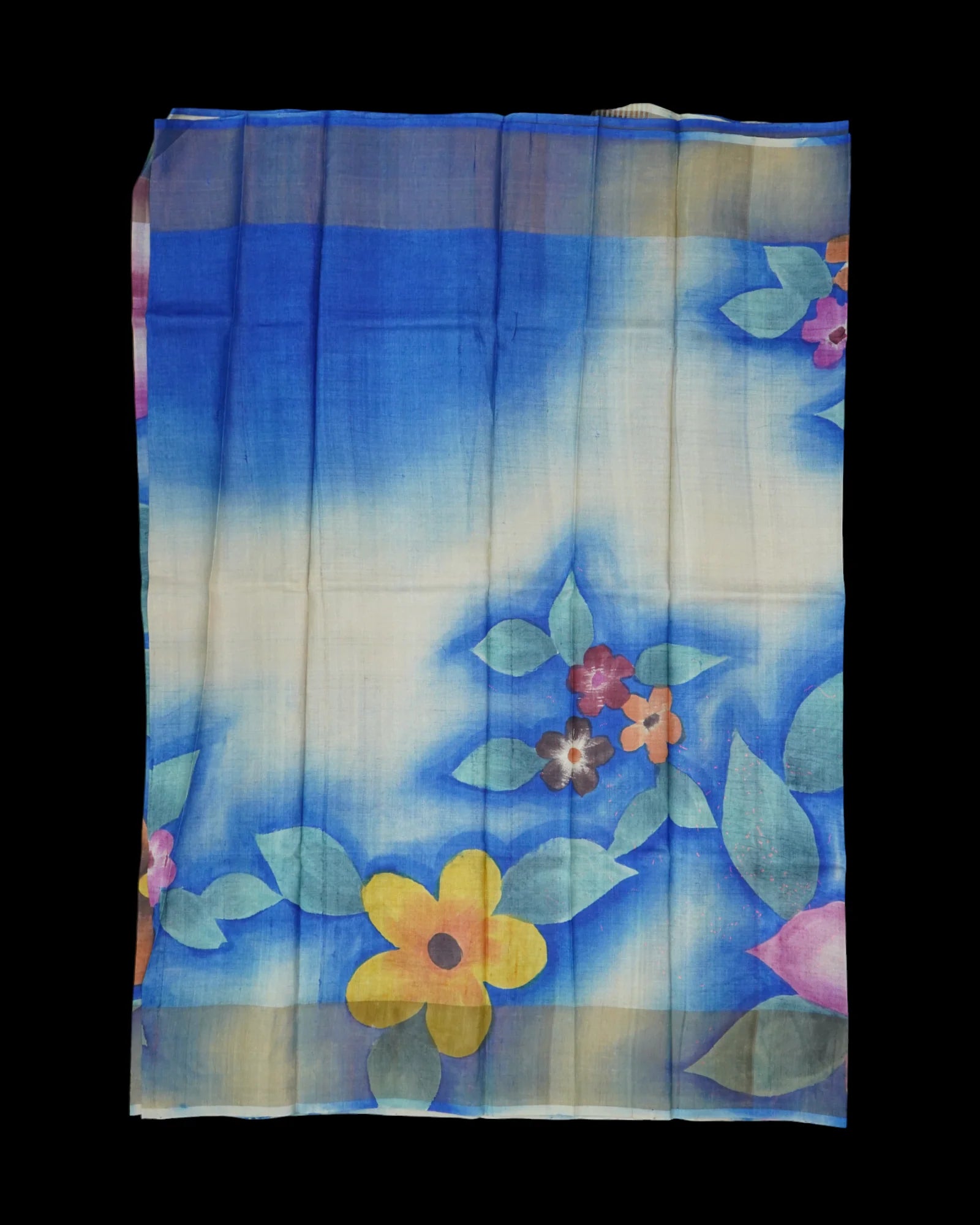 Royal Blue Tussar Silk Saree