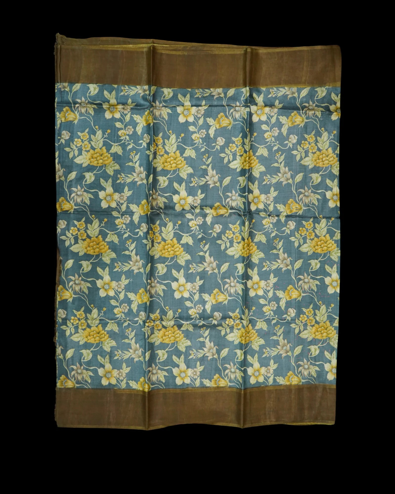 Multicolor Floral Tussar Silk Mangalgiri Saree
