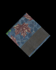 Blue Gray Mangalgiri Silk Floral Saree