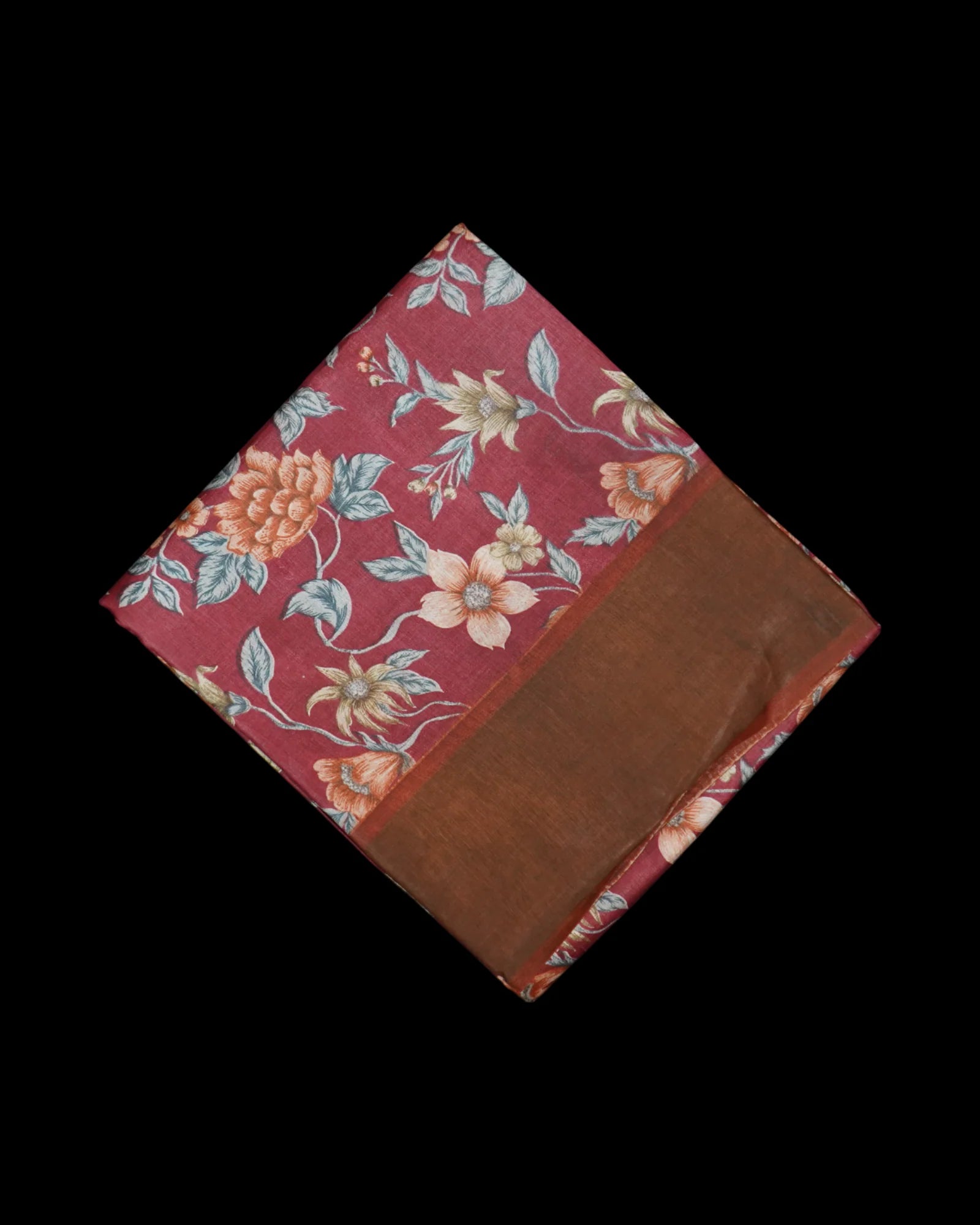 Floral Print Mangalgiri Tussar Silk Saree