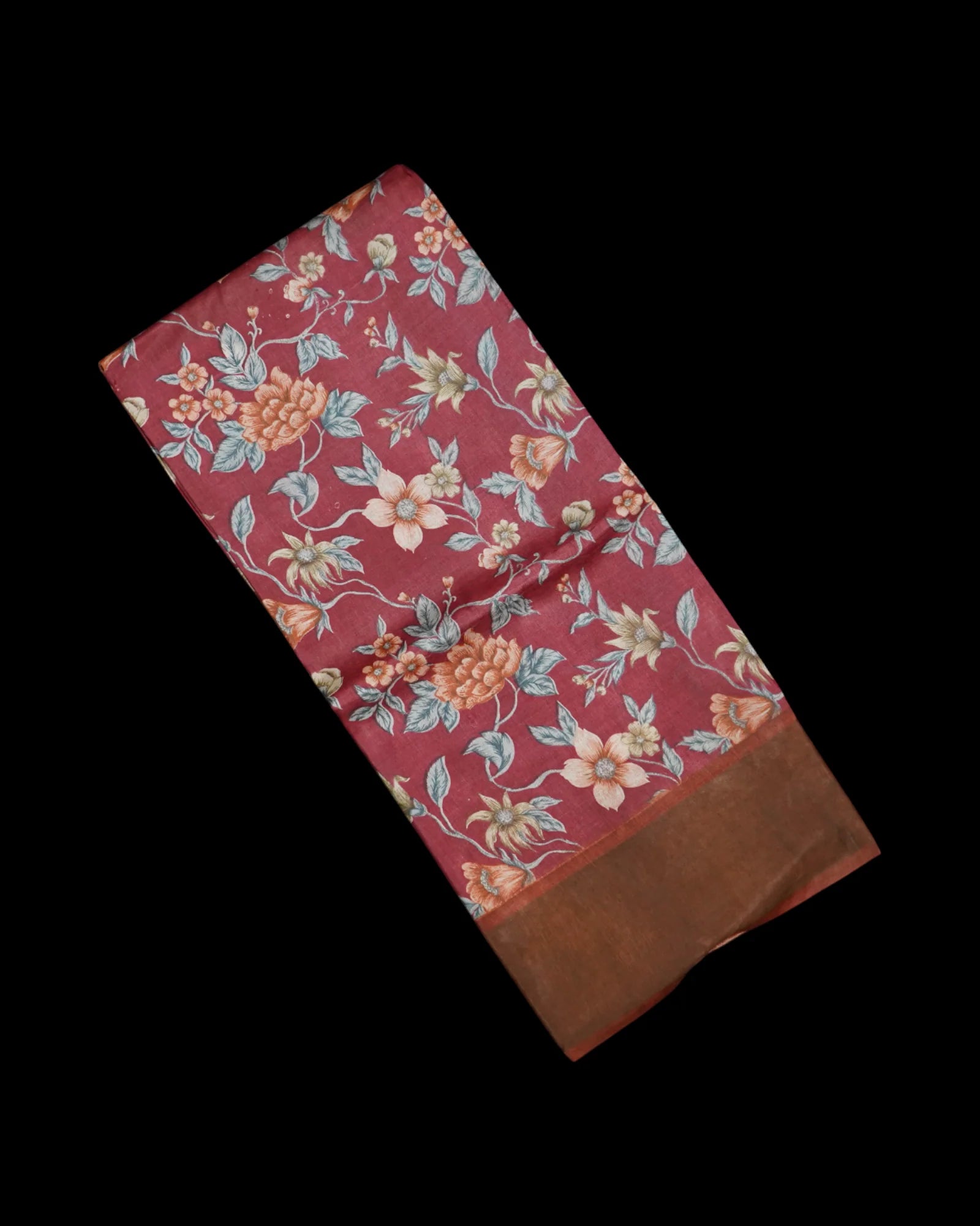 Floral Print Mangalgiri Tussar Silk Saree