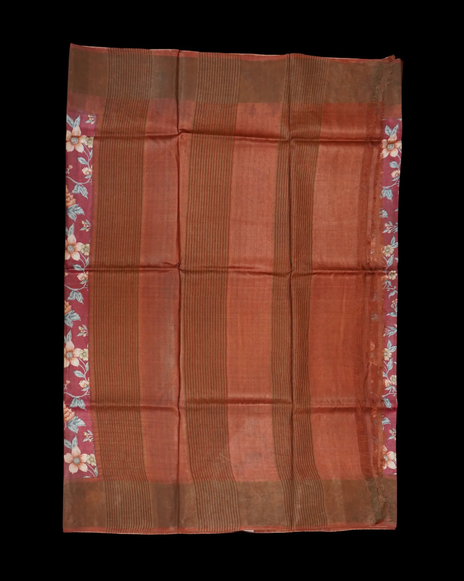 Floral Print Mangalgiri Tussar Silk Saree