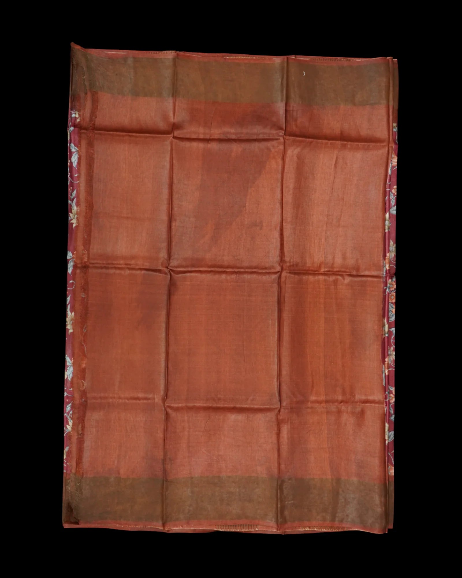 Floral Print Mangalgiri Tussar Silk Saree