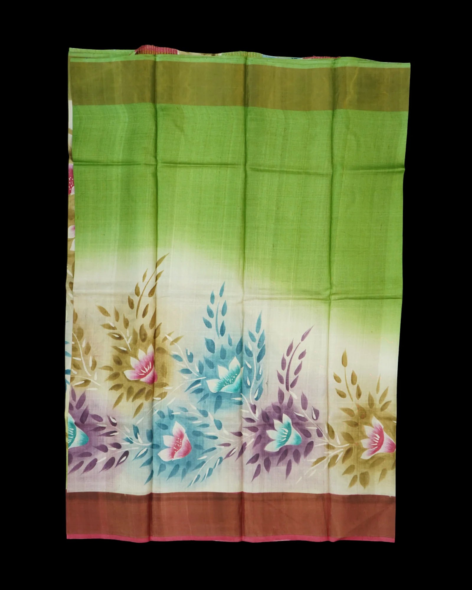 Floral Mangalgiri Tussar Silk Saree