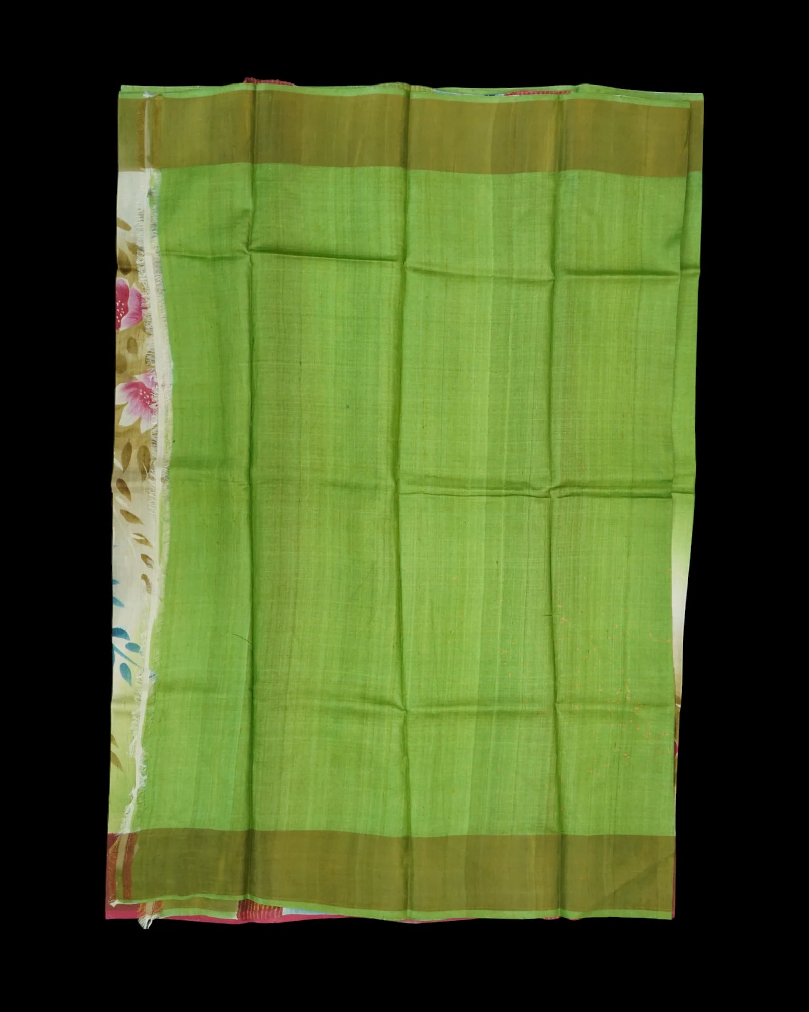 Floral Mangalgiri Tussar Silk Saree