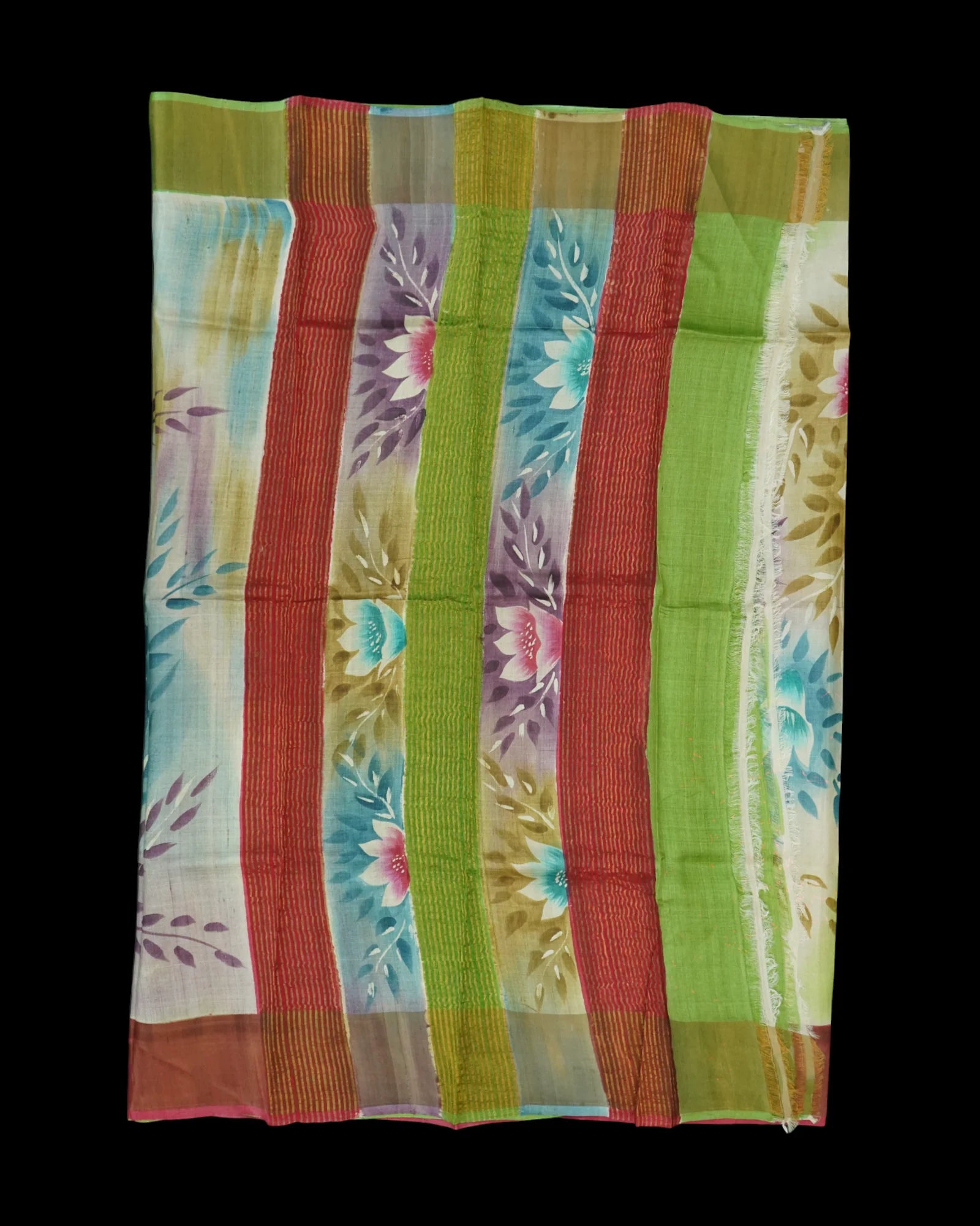 Floral Mangalgiri Tussar Silk Saree