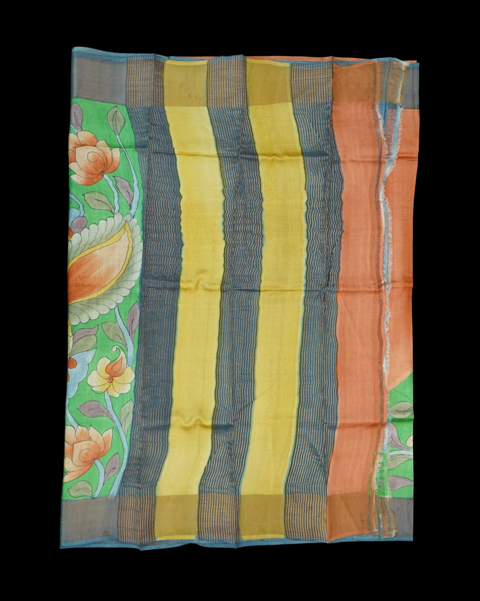 Multicolor Floral Mangalgiri on Luxurious Tussar Silk