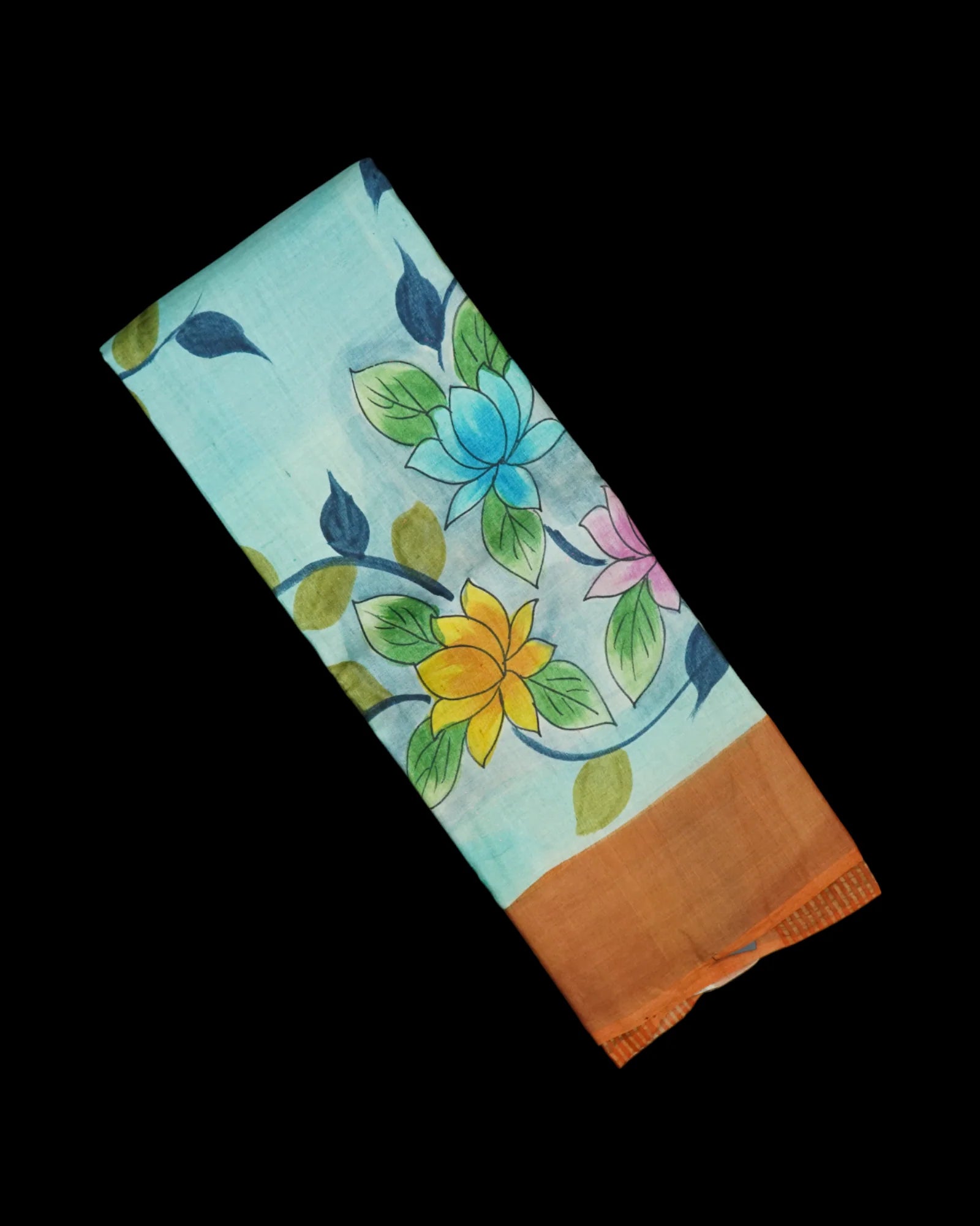 Sky Blue Tussar Silk Mangalgiri Saree